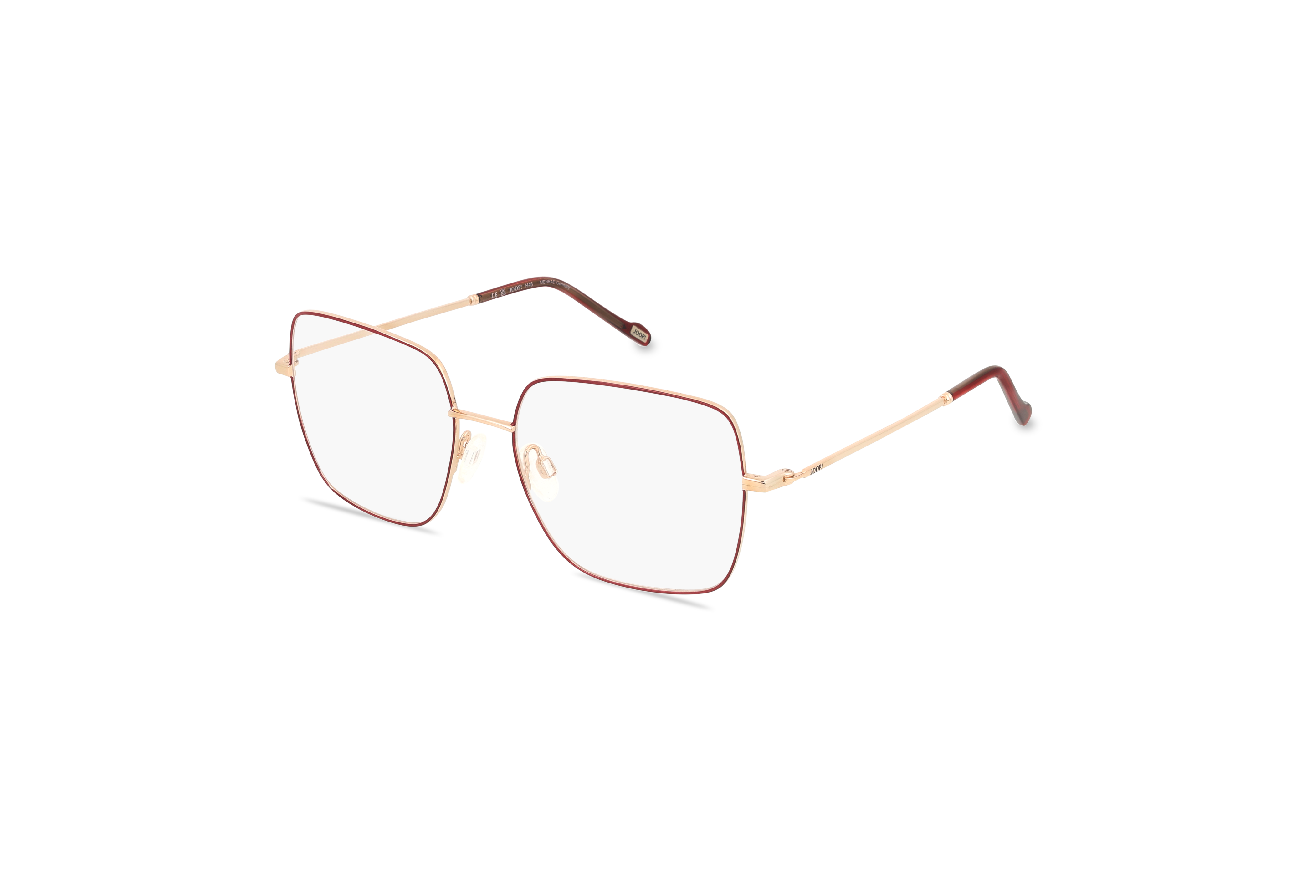 45° Ansicht der Brille JOOP! 83342 in Rot auf weißem Hintergrund.