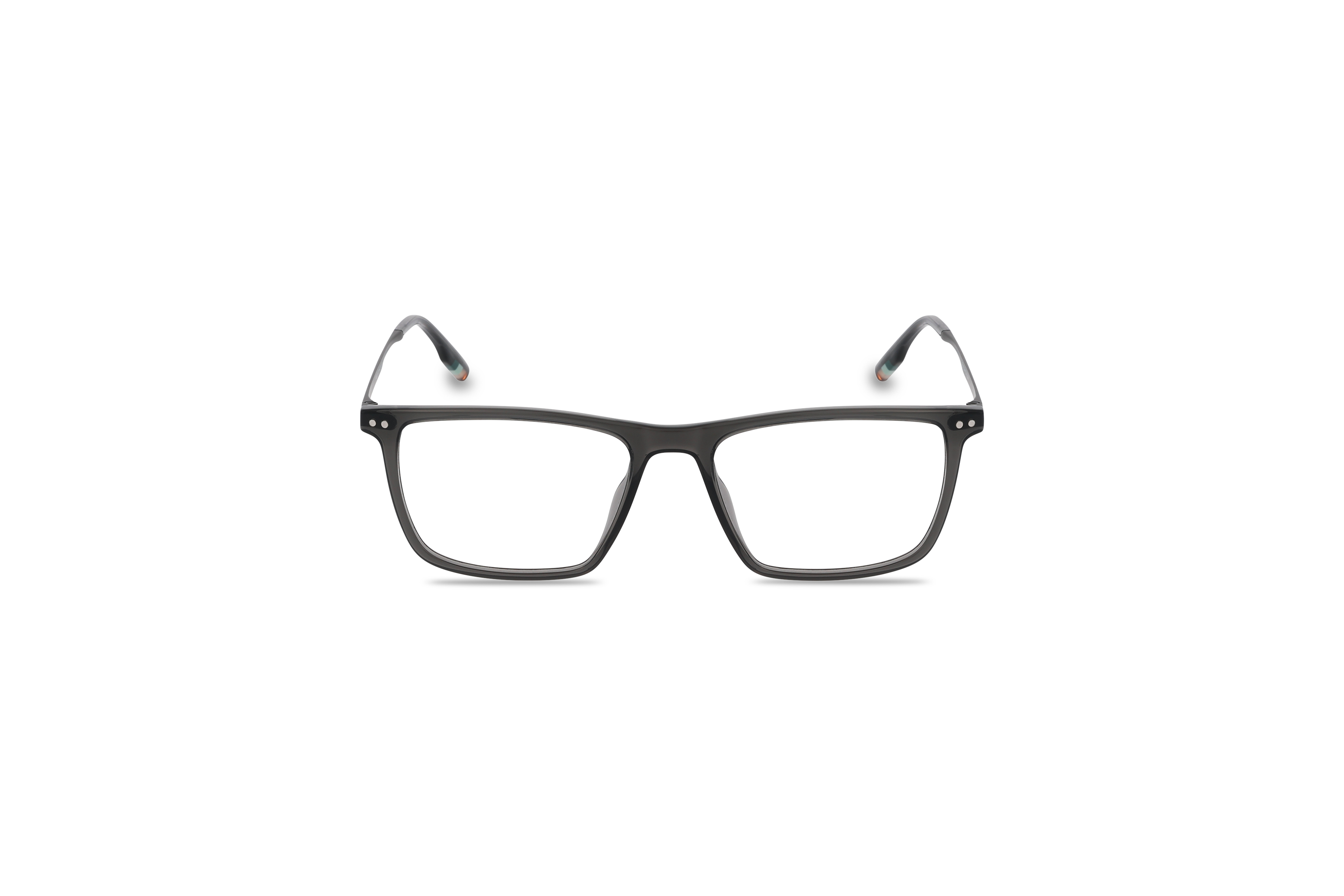 Die Brille Tom Tailor 671008 in Grau auf weißem Hintergrund in Frontalansicht.