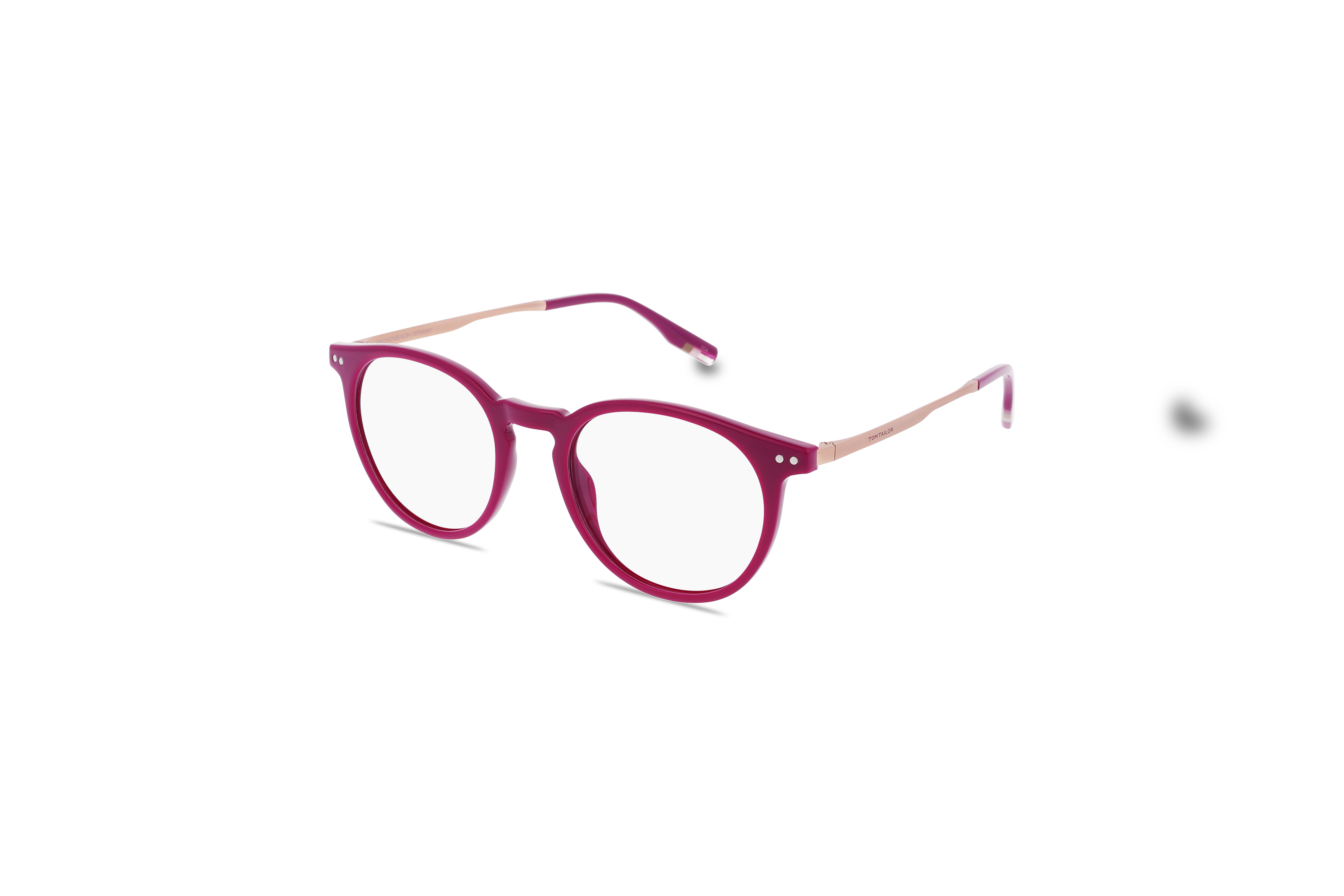 45° Ansicht der Brille Tom Tailor 671009 in Pink auf weißem Hintergrund.