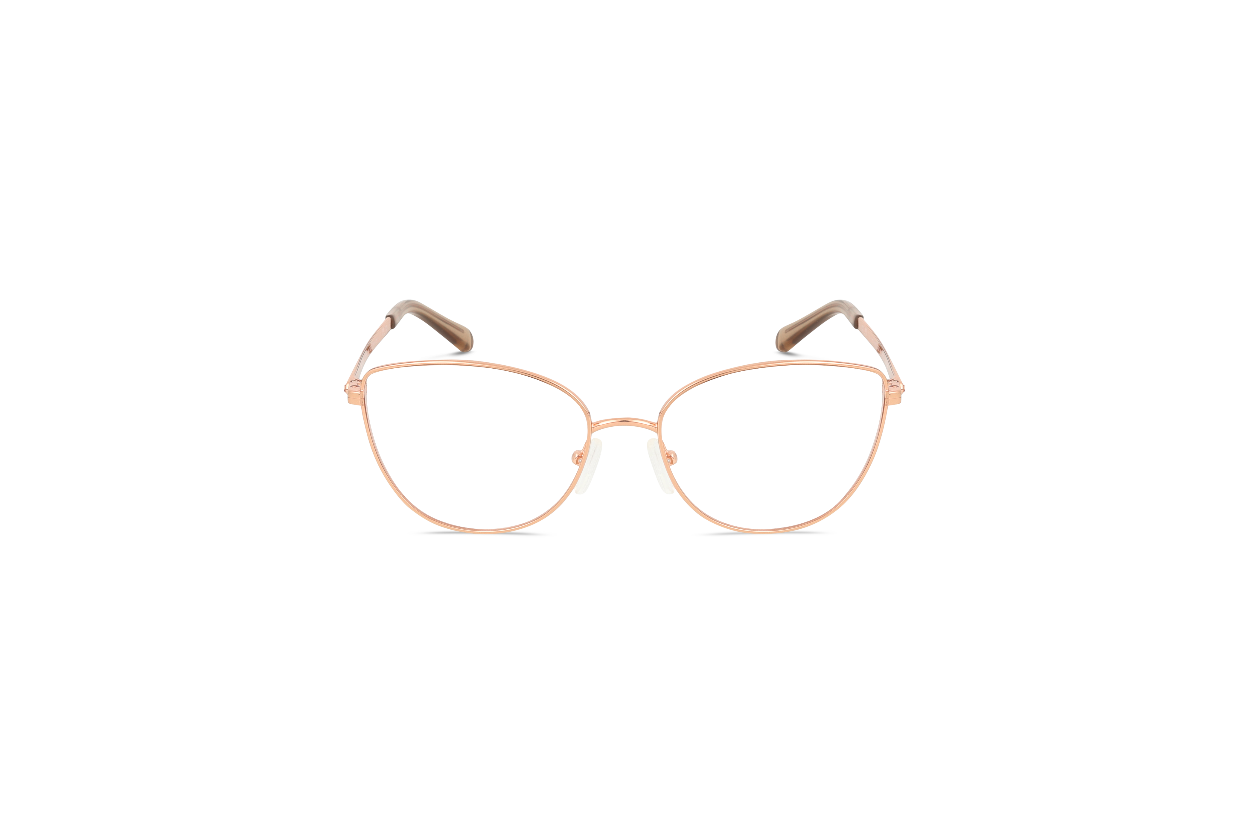 Die Brille Michael Kors MK3030 in Gold auf weißem Hintergrund in Frontalansicht.