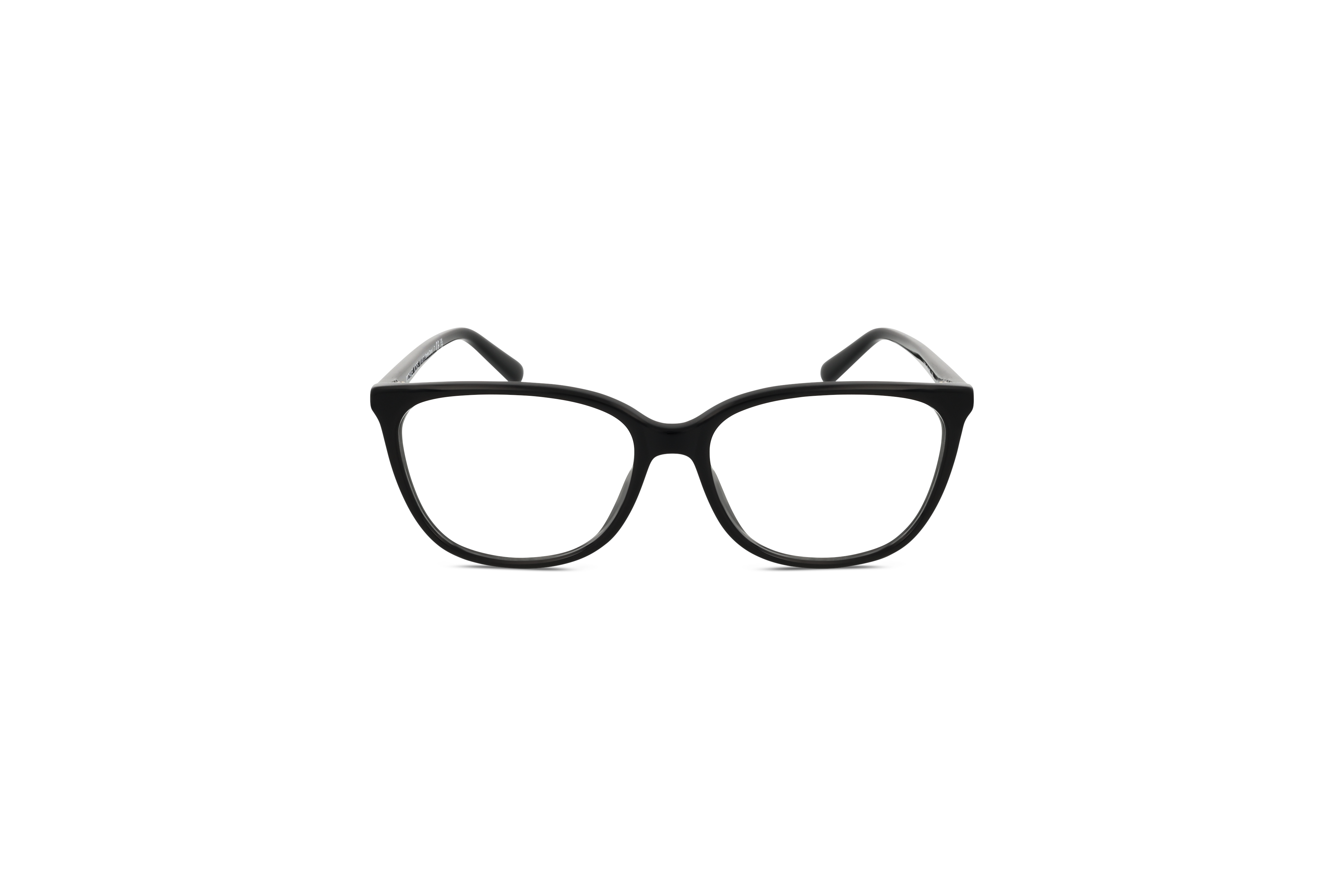 Die Brille Michael Kors MK4067U in Schwarz auf weißem Hintergrund in Frontalansicht.