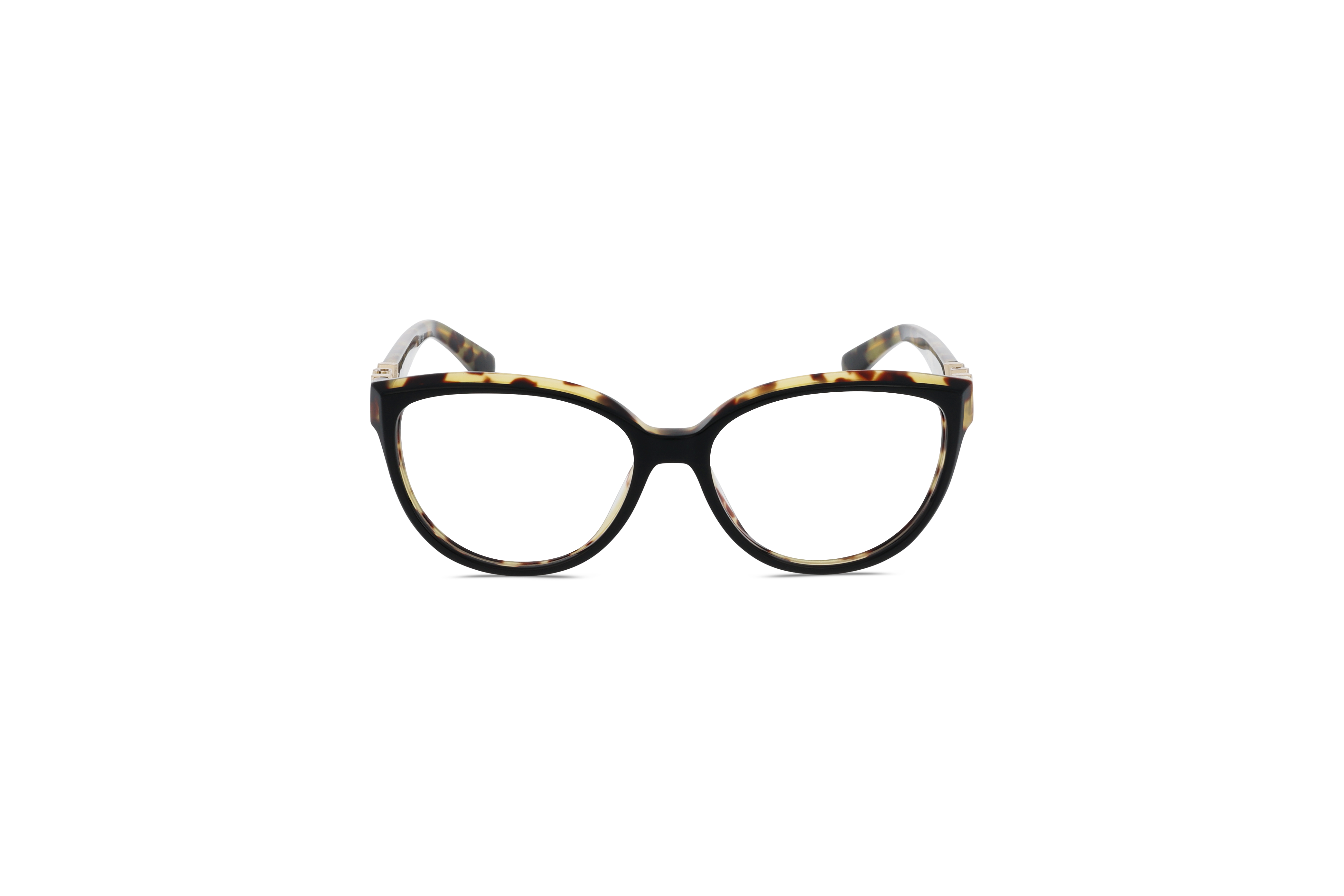 Die Brille Michael Kors MK4114 in Schwarz auf weißem Hintergrund in Frontalansicht.