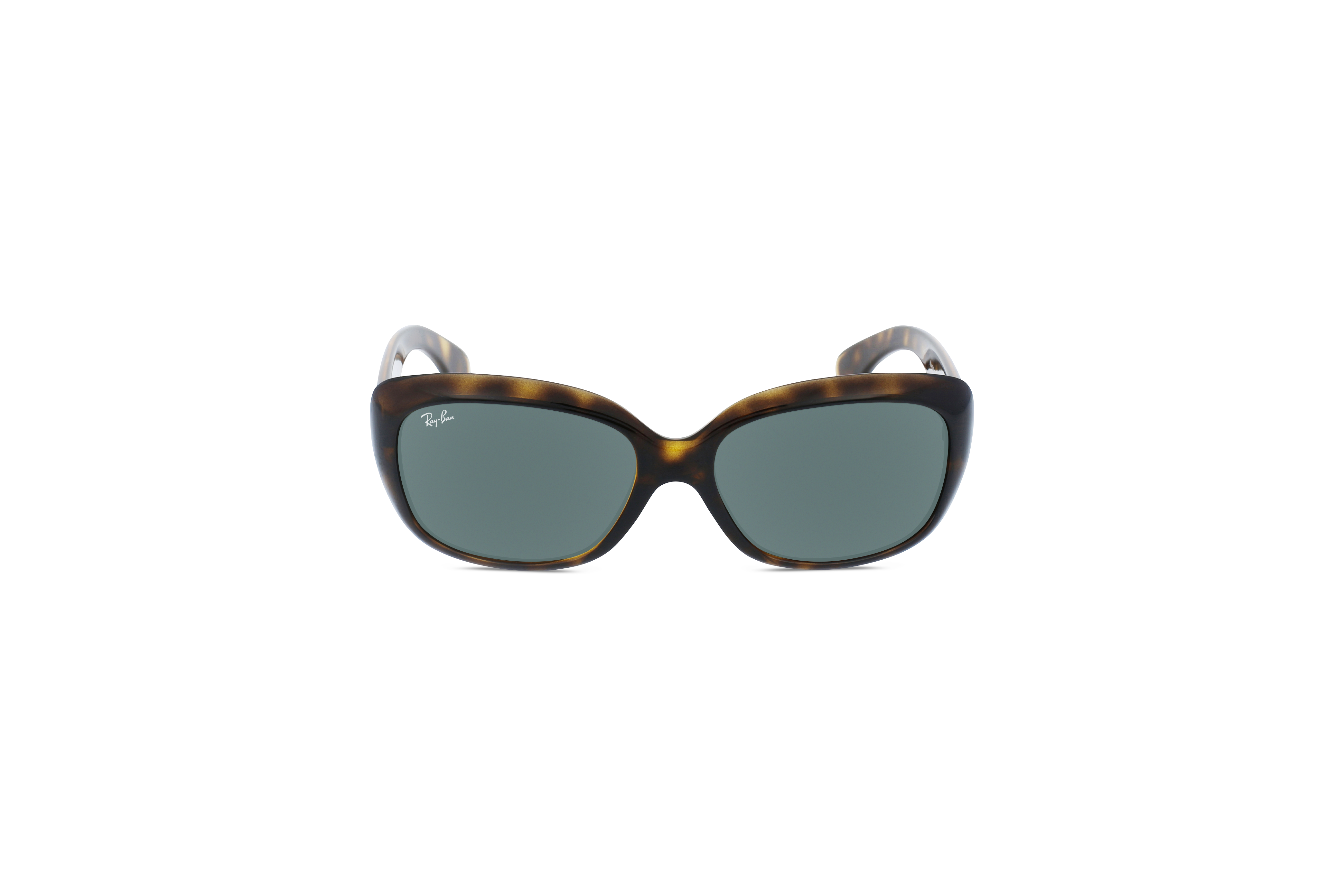 Die Sonnenbrille Ray-Ban Jackie Ohh RB4101 in Braun auf weißem Hintergrund in Frontalansicht.