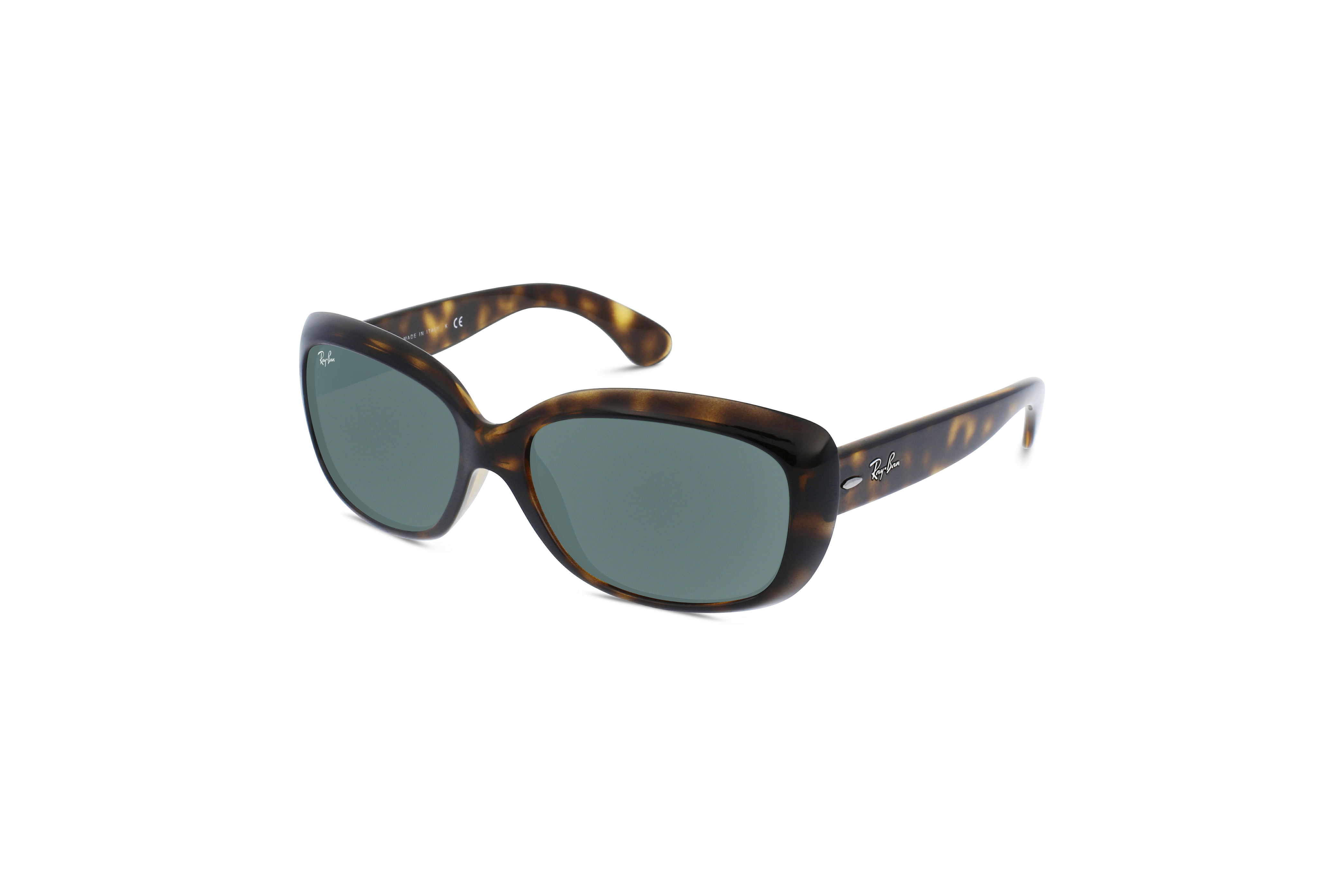 45° Ansicht der Sonnenbrille Ray-Ban Jackie Ohh RB4101 in Braun auf weißem Hintergrund.