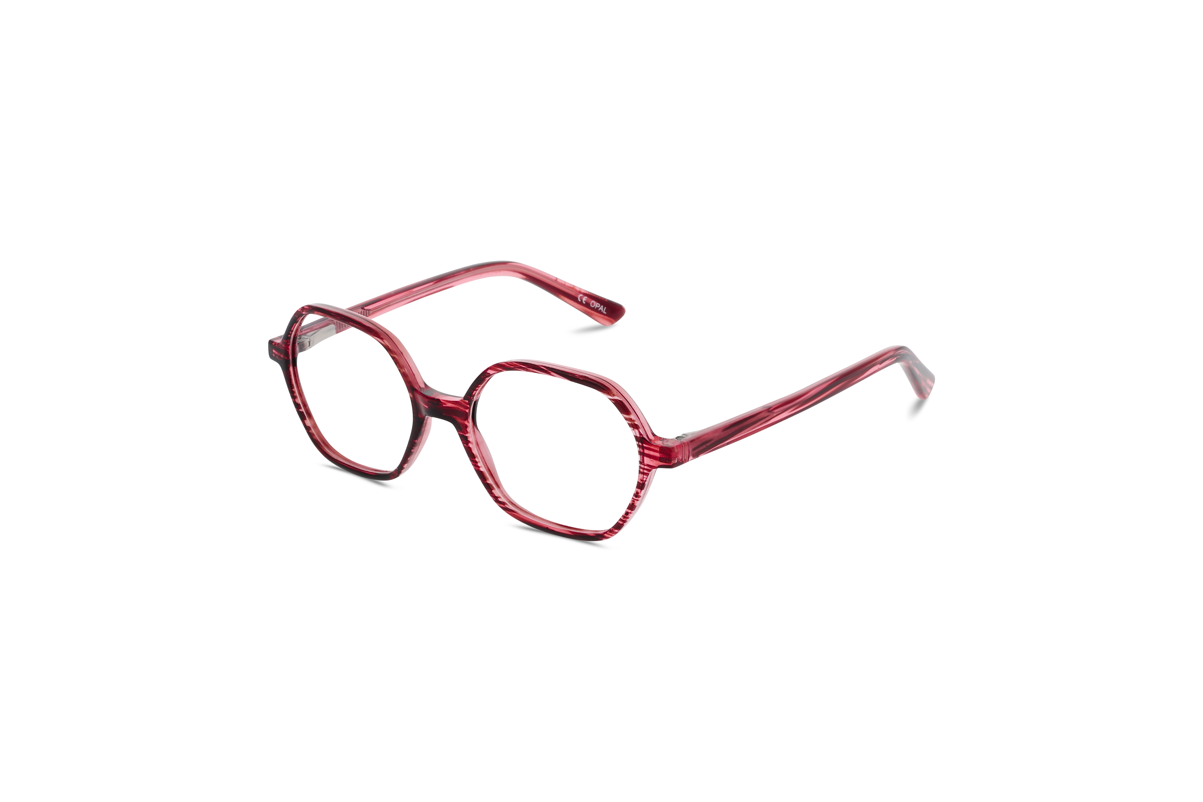 45° Ansicht der Kinderbrille Owlet OW II371 in Pink auf weißem Hintergrund.