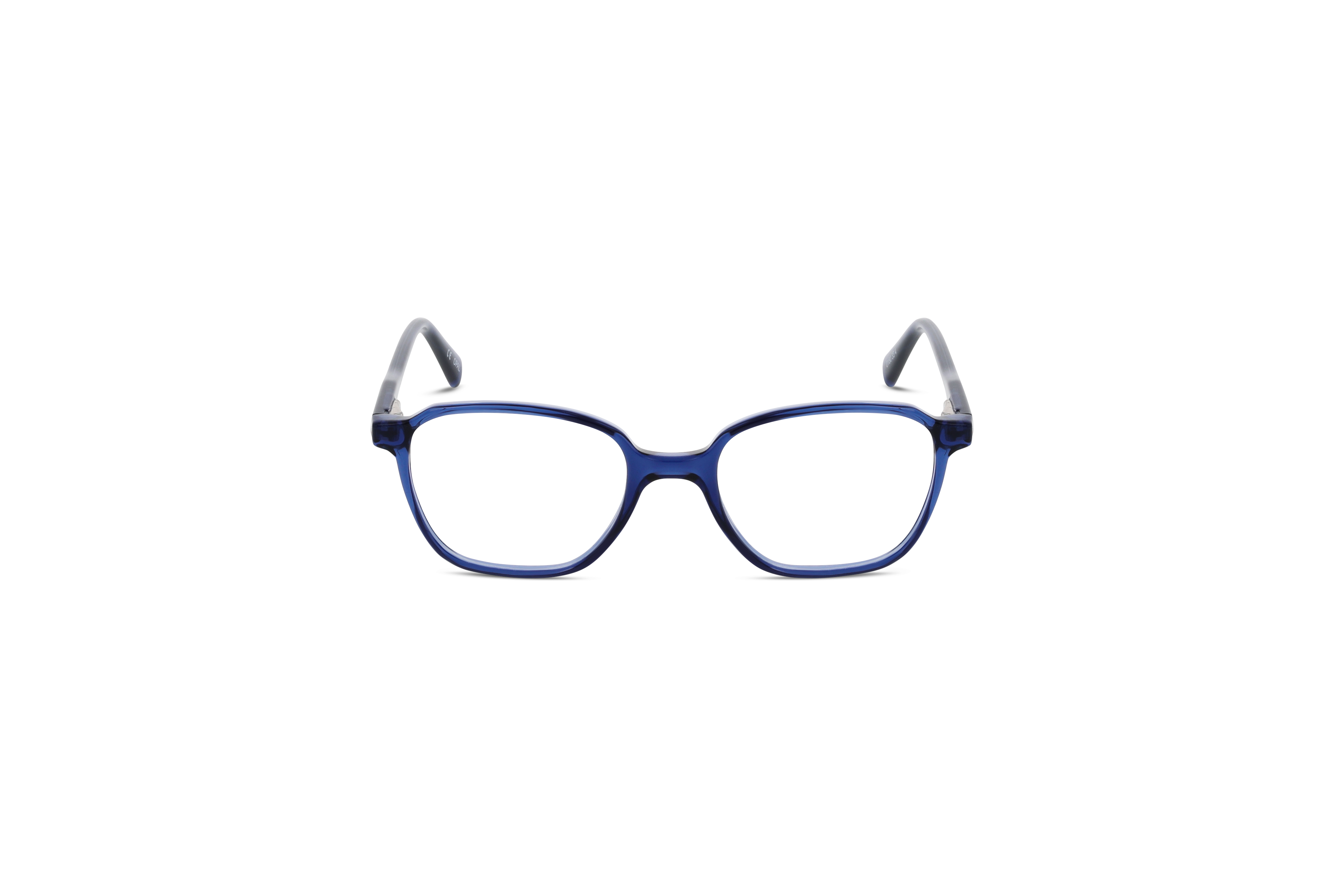 Die Kinderbrille Owlet OW II408 in Blau auf weißem Hintergrund in Frontalansicht.