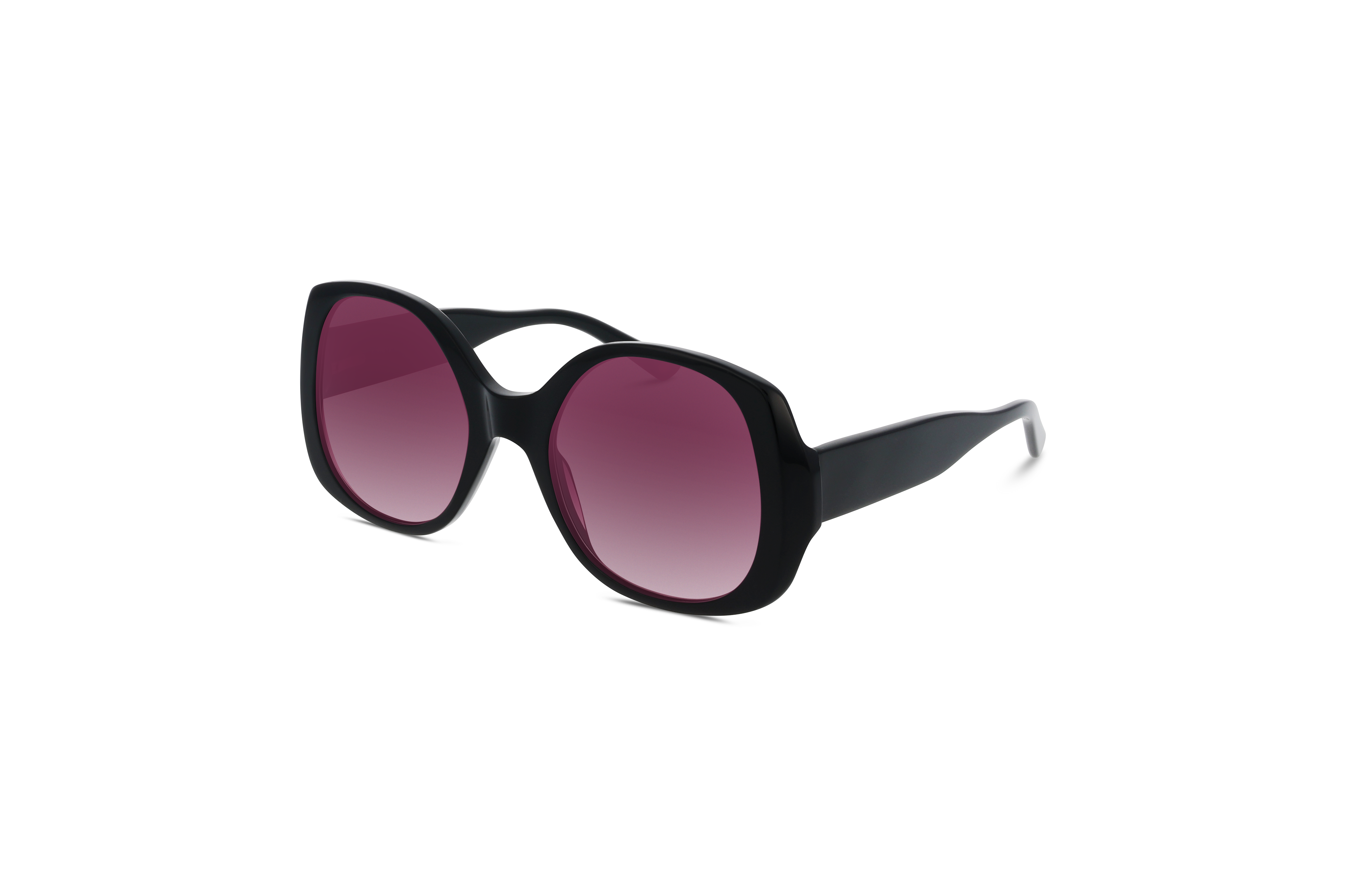 45° Ansicht der Sonnenbrille KIND 1003 in Violett auf weißem Hintergrund.