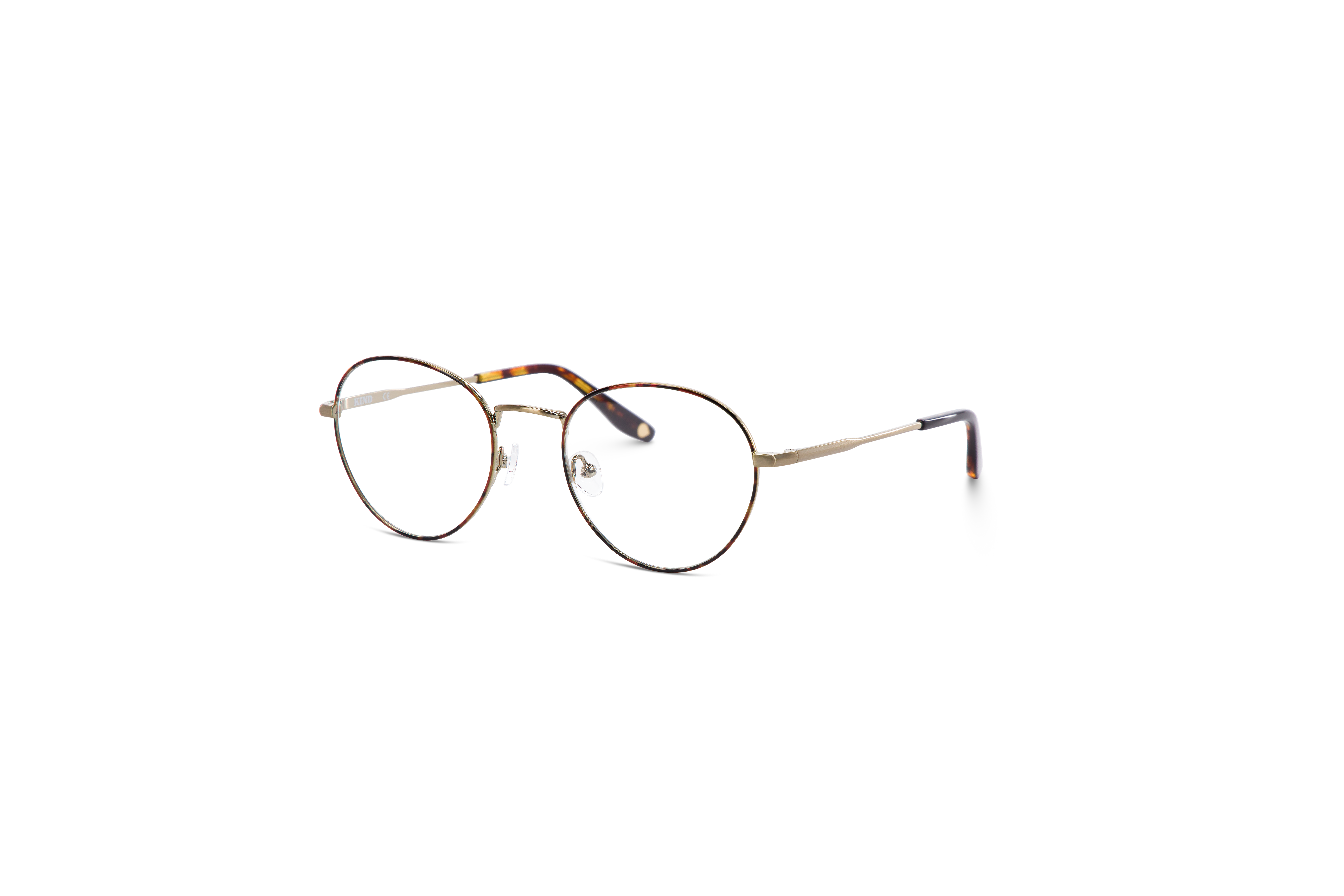 45° Ansicht der Brille KIND Hallvard in Havanna auf weißem Hintergrund.