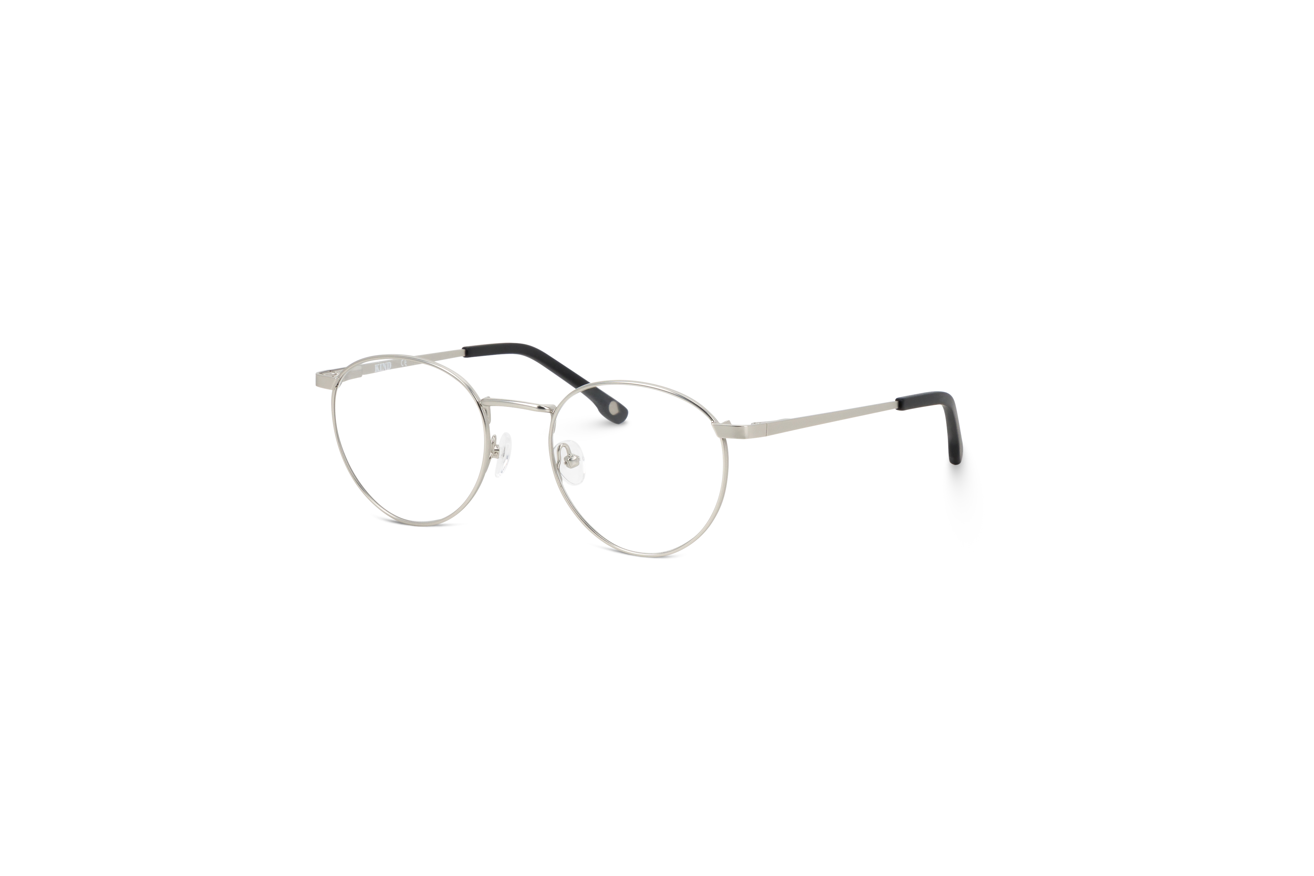 45° Ansicht der Brille KIND Elis in Metallisch auf weißem Hintergrund.