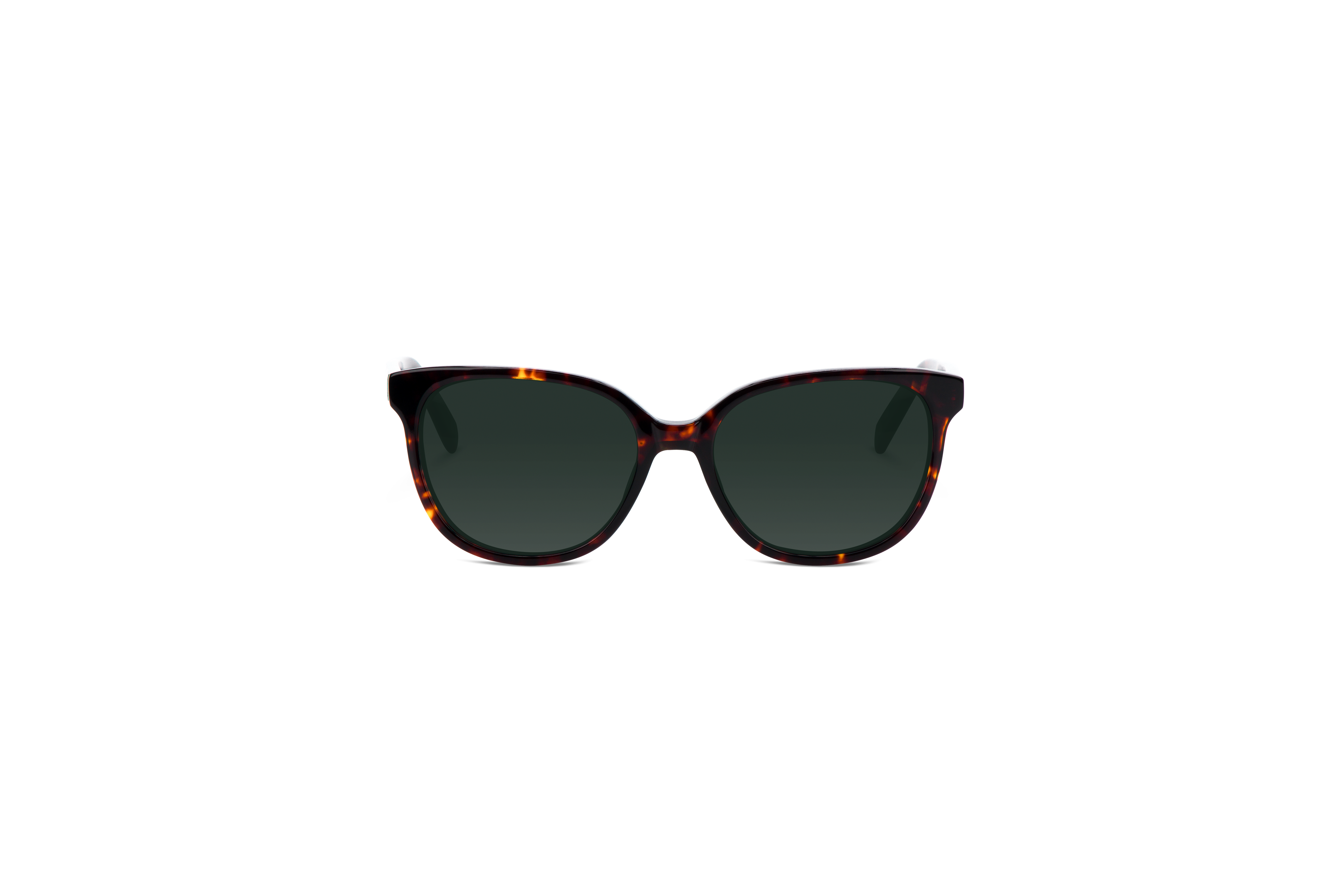 Die Sonnenbrille KIND Tova in Havanna auf weißem Hintergrund in Frontalansicht.