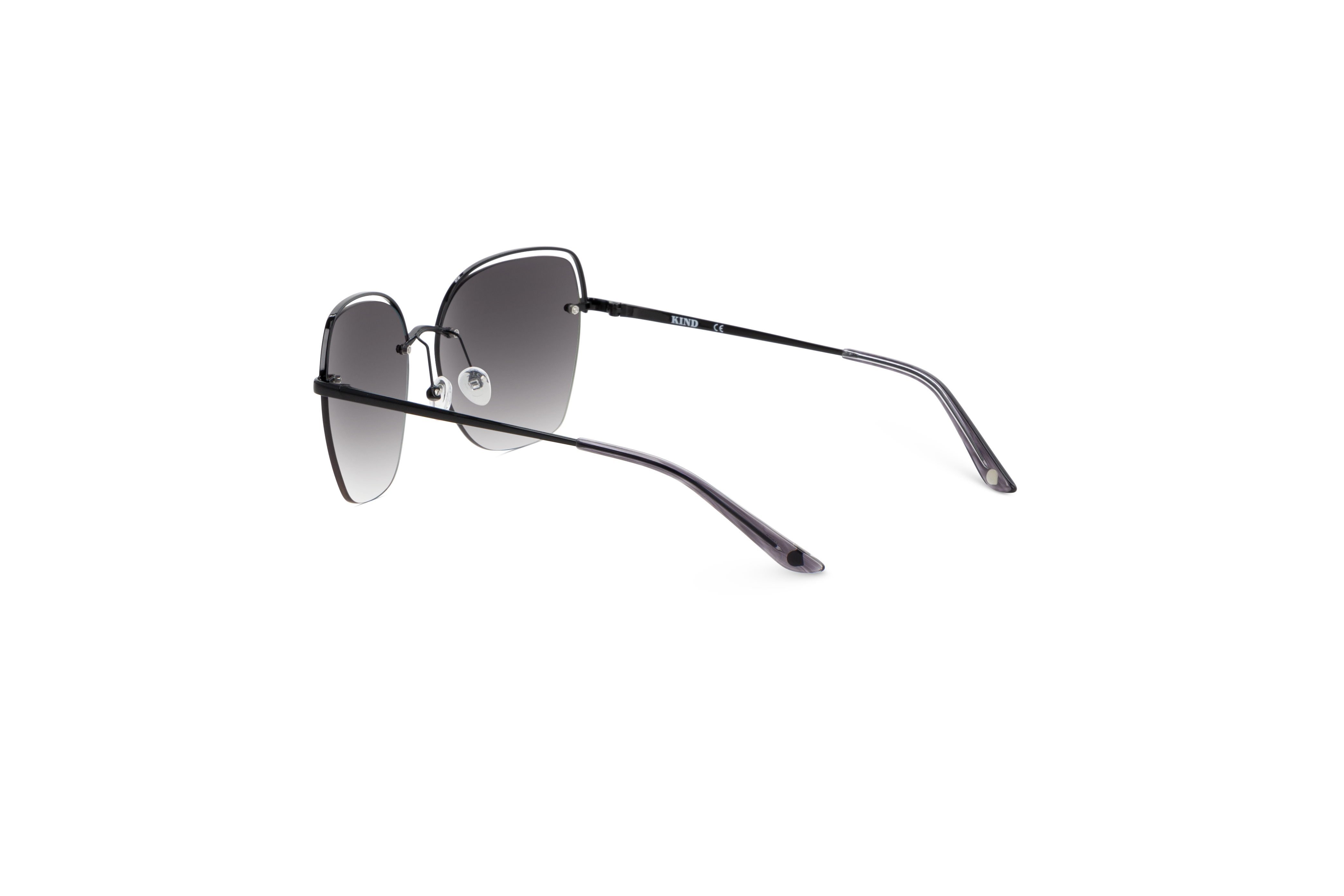 Die Sonnenbrille KIND Färöer in Schwarz mit Innenansicht.