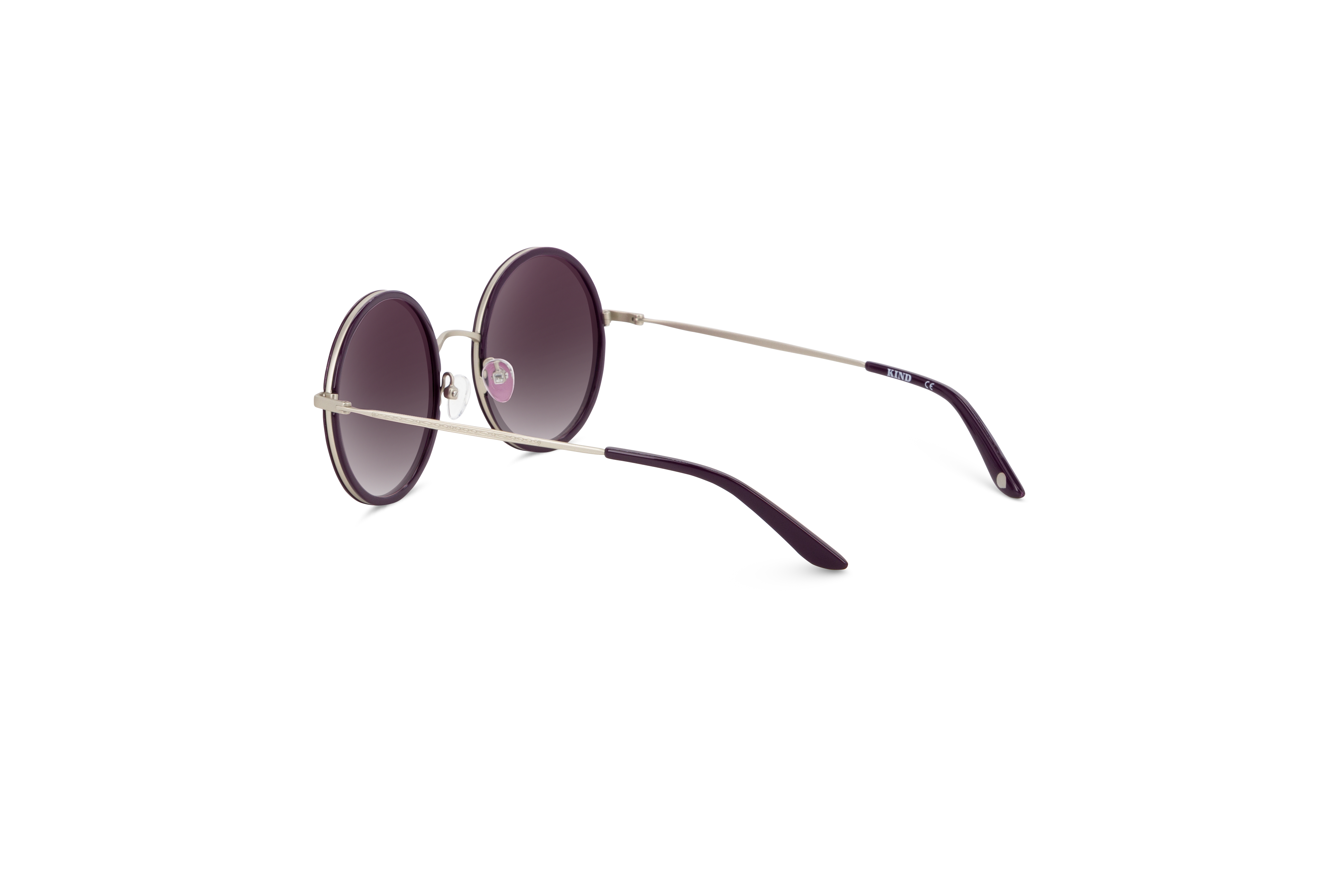 Die Sonnenbrille KIND Lanzarote in Violett mit Innenansicht.