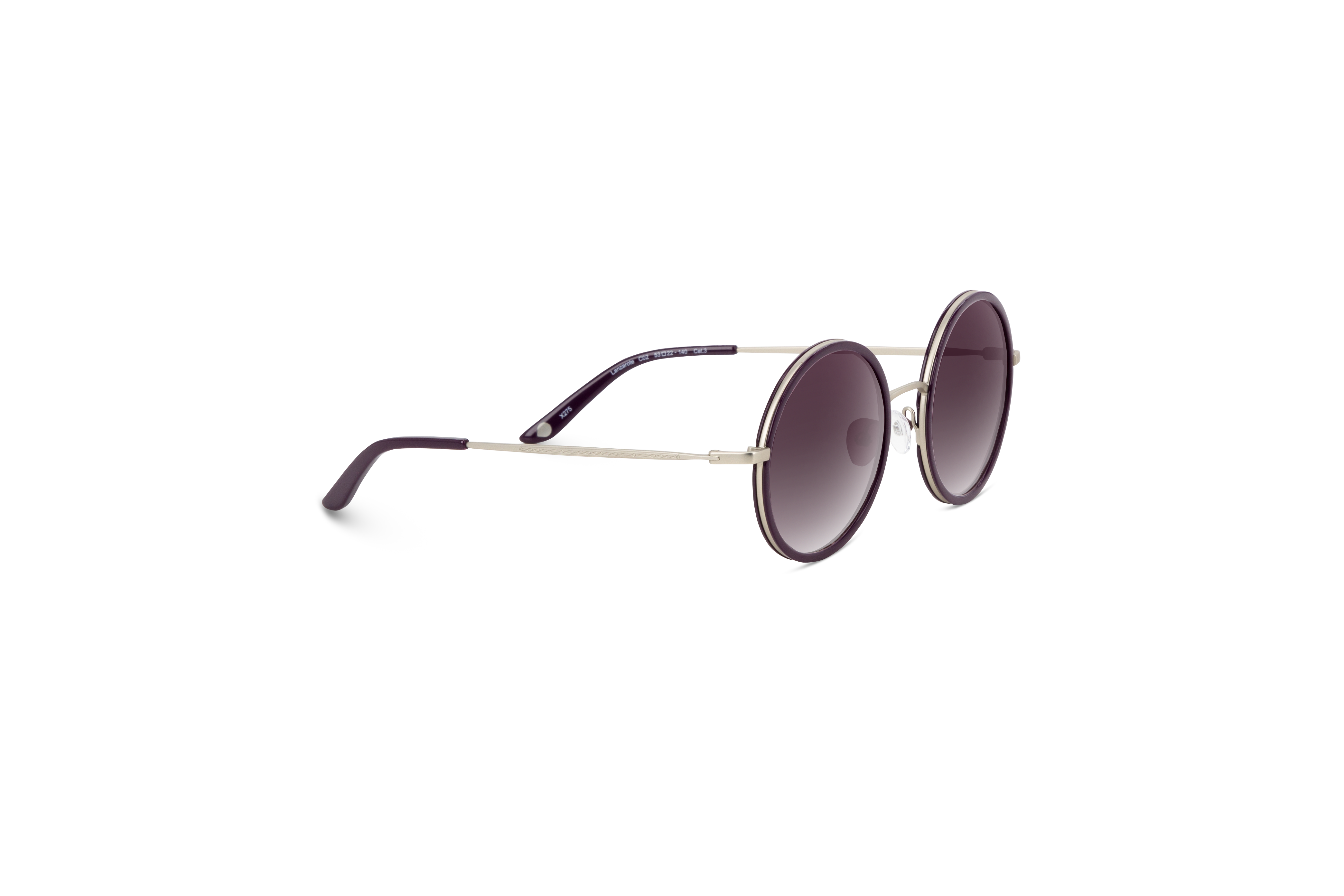 Die Sonnenbrille KIND Lanzarote in Violett mit Seitenansicht.