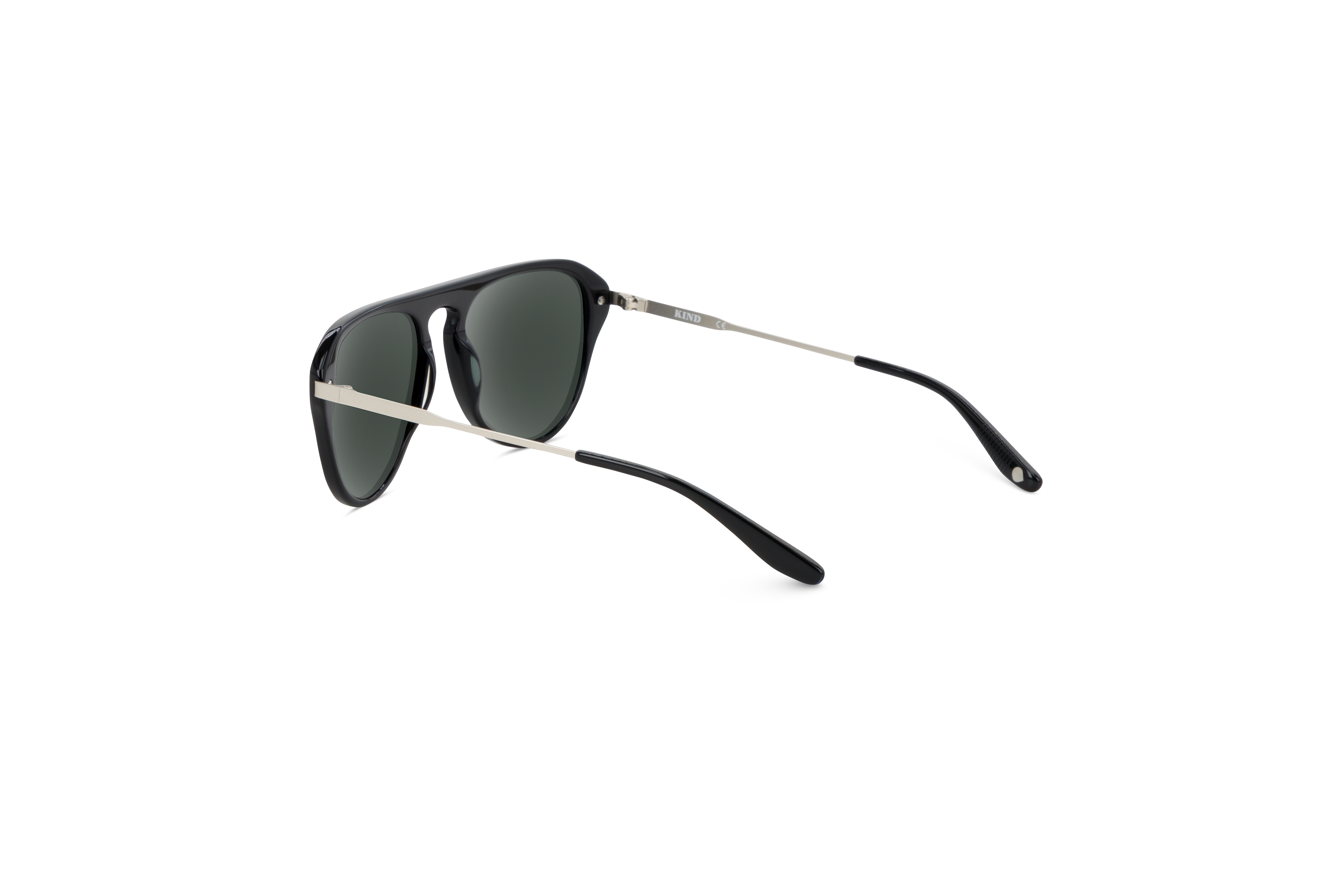 Die Sonnenbrille KIND Sardinien in Schwarz mit Innenansicht.