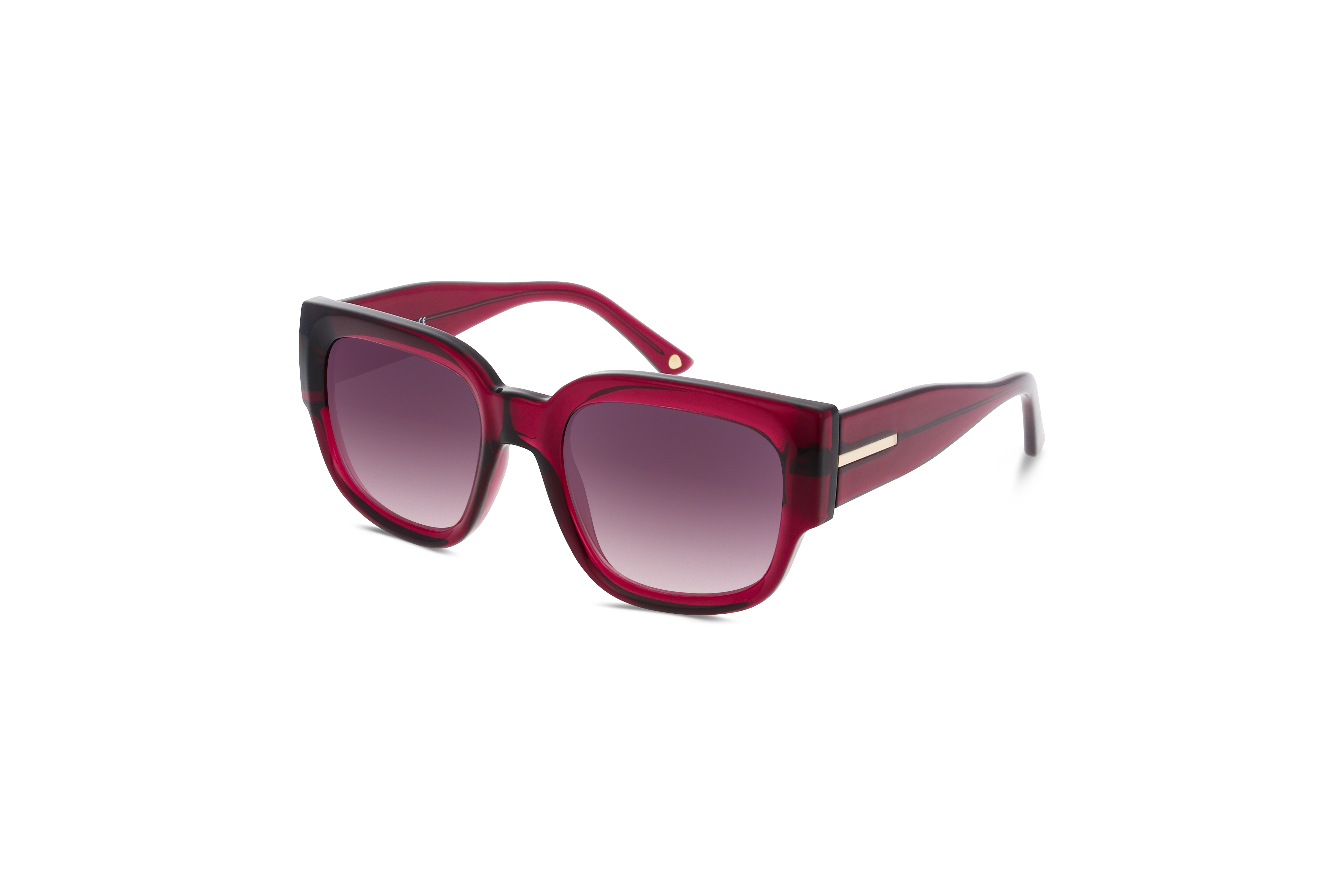 45° Ansicht der Sonnenbrille KIND 1006 in Pink auf weißem Hintergrund.