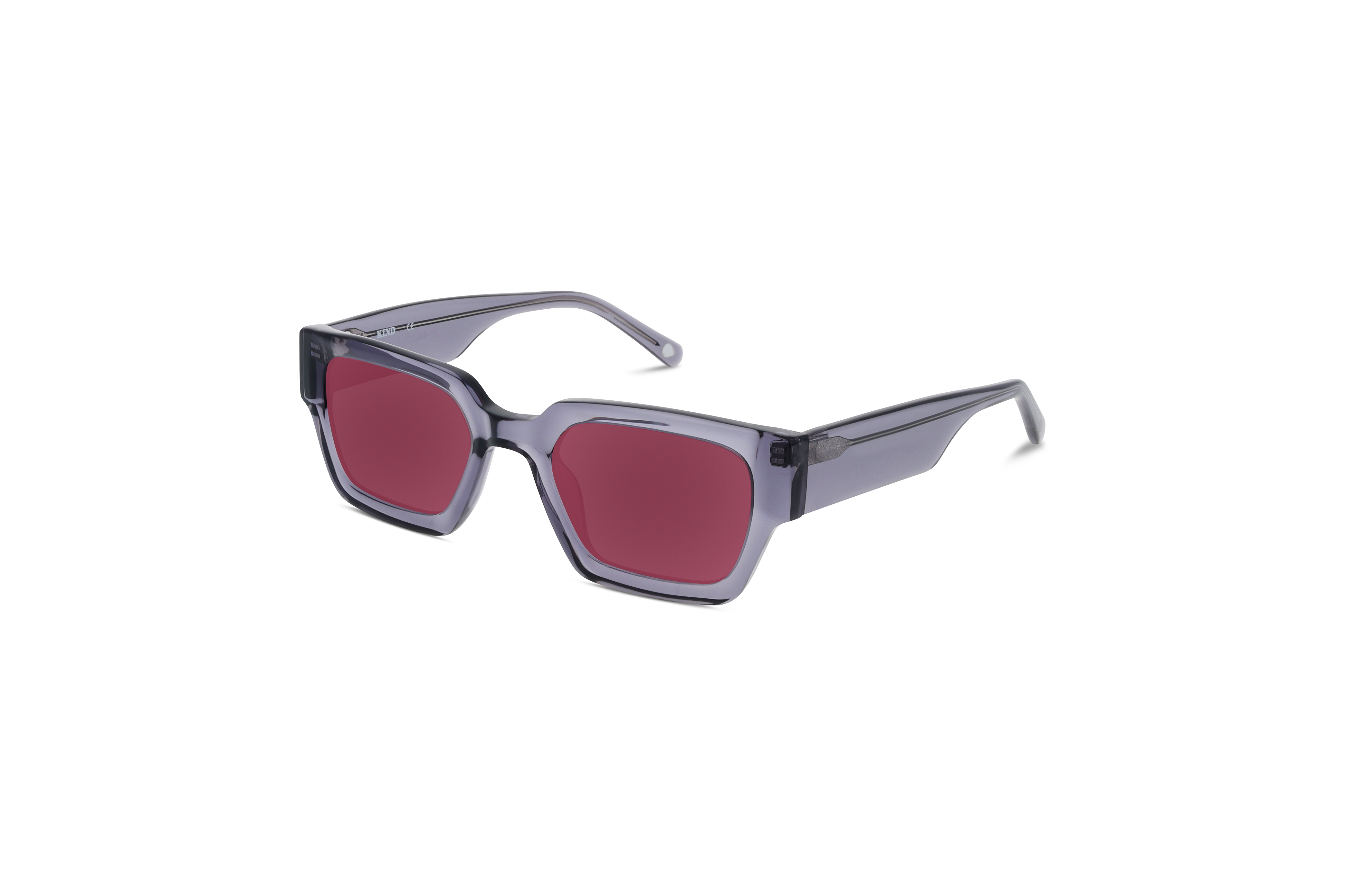 45° Ansicht der Sonnenbrille KIND 1010 in Transparent auf weißem Hintergrund.