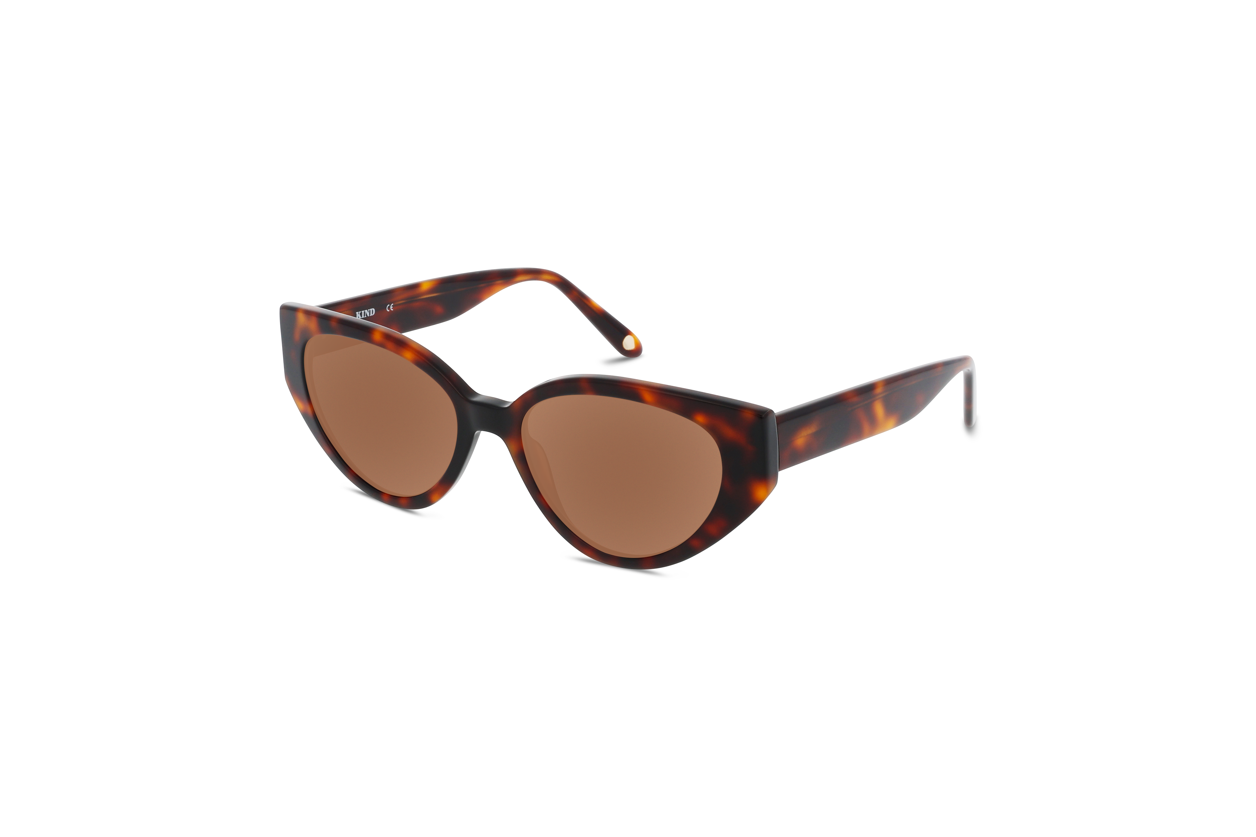 45° Ansicht der Sonnenbrille KIND 1012 in Braun auf weißem Hintergrund.