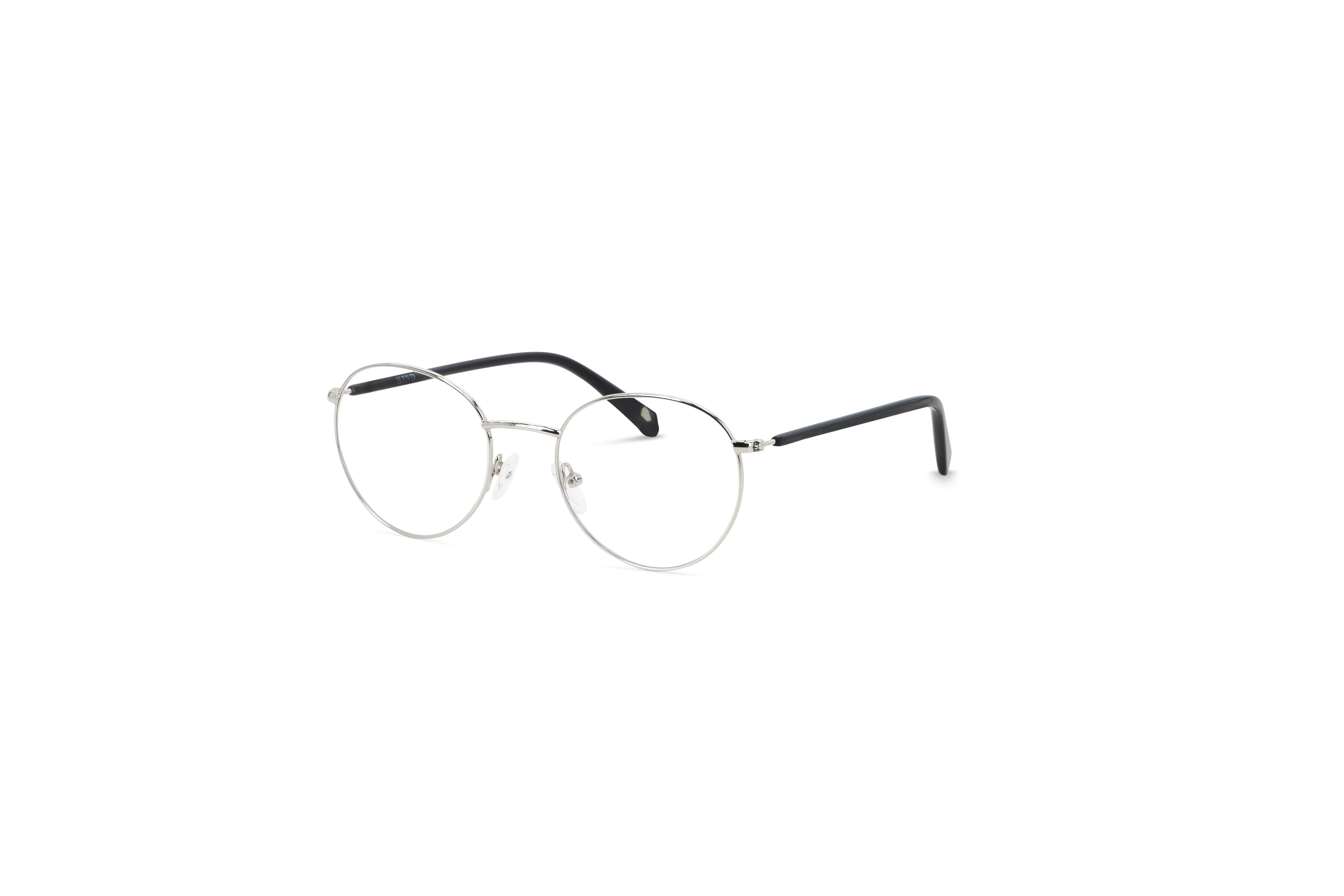 45° Ansicht der Brille KIND Tyler in Silber auf weißem Hintergrund.