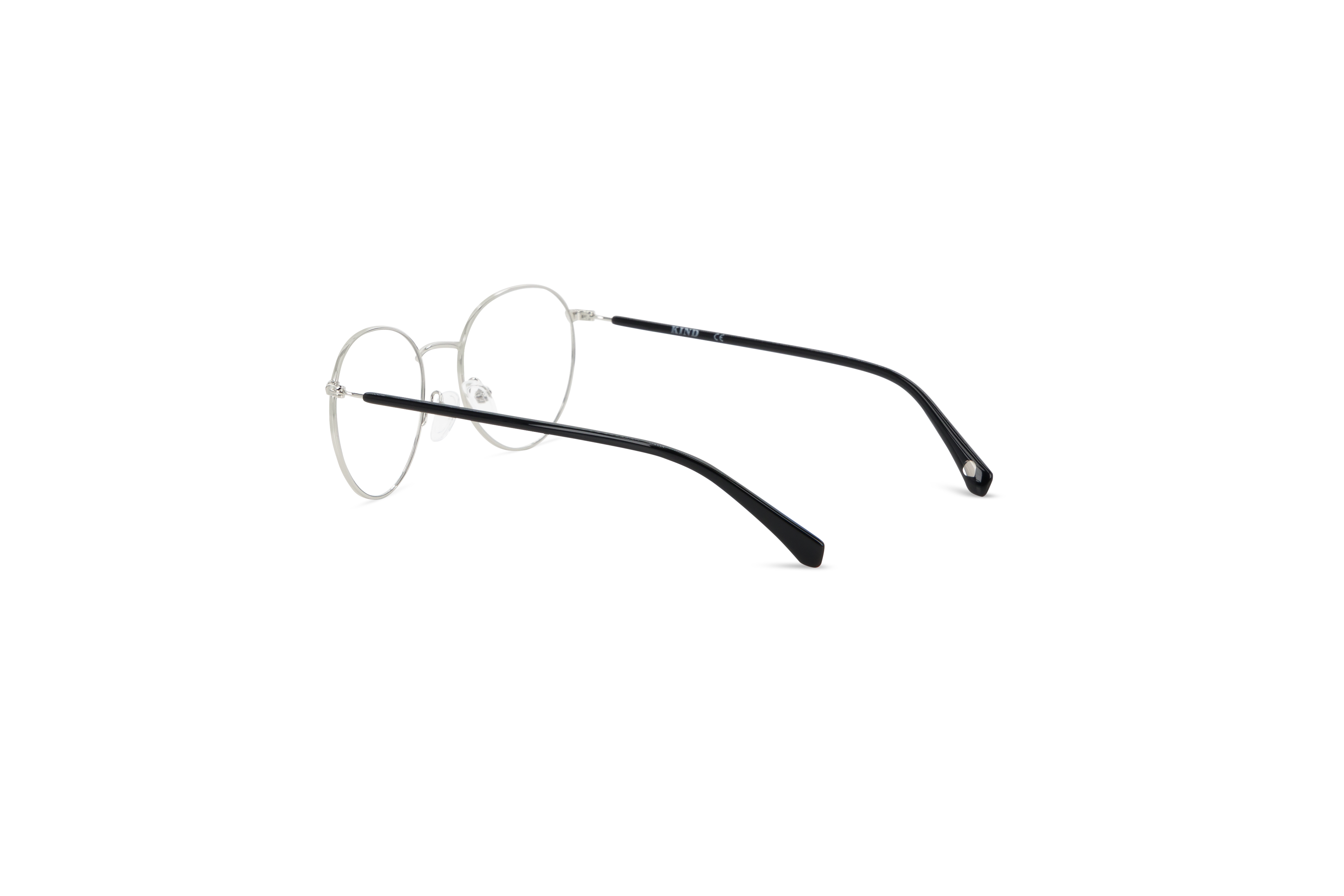 Die Brille KIND Tyler in Silber mit Innenansicht.