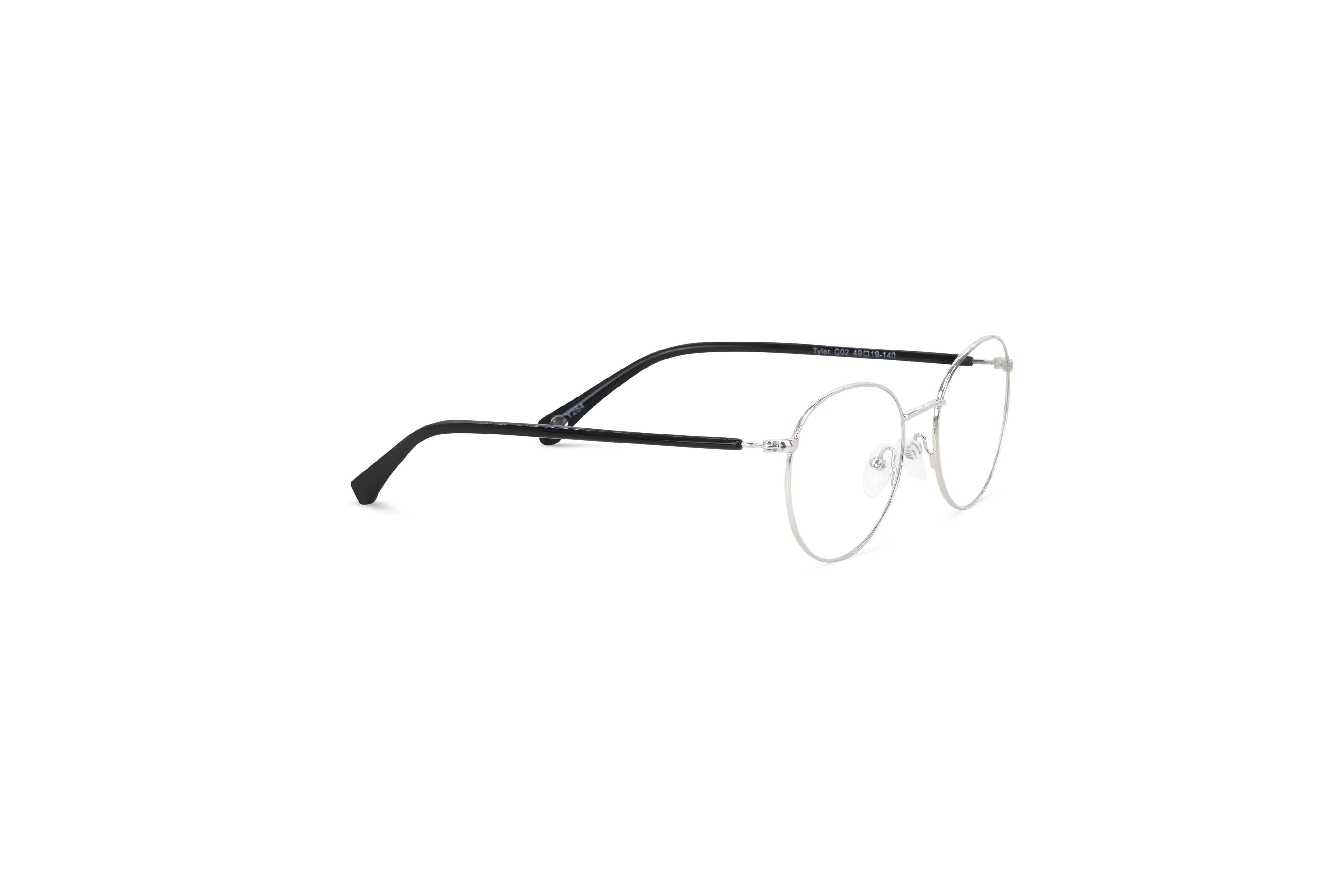 Die Brille KIND Tyler in Silber mit Seitenansicht.