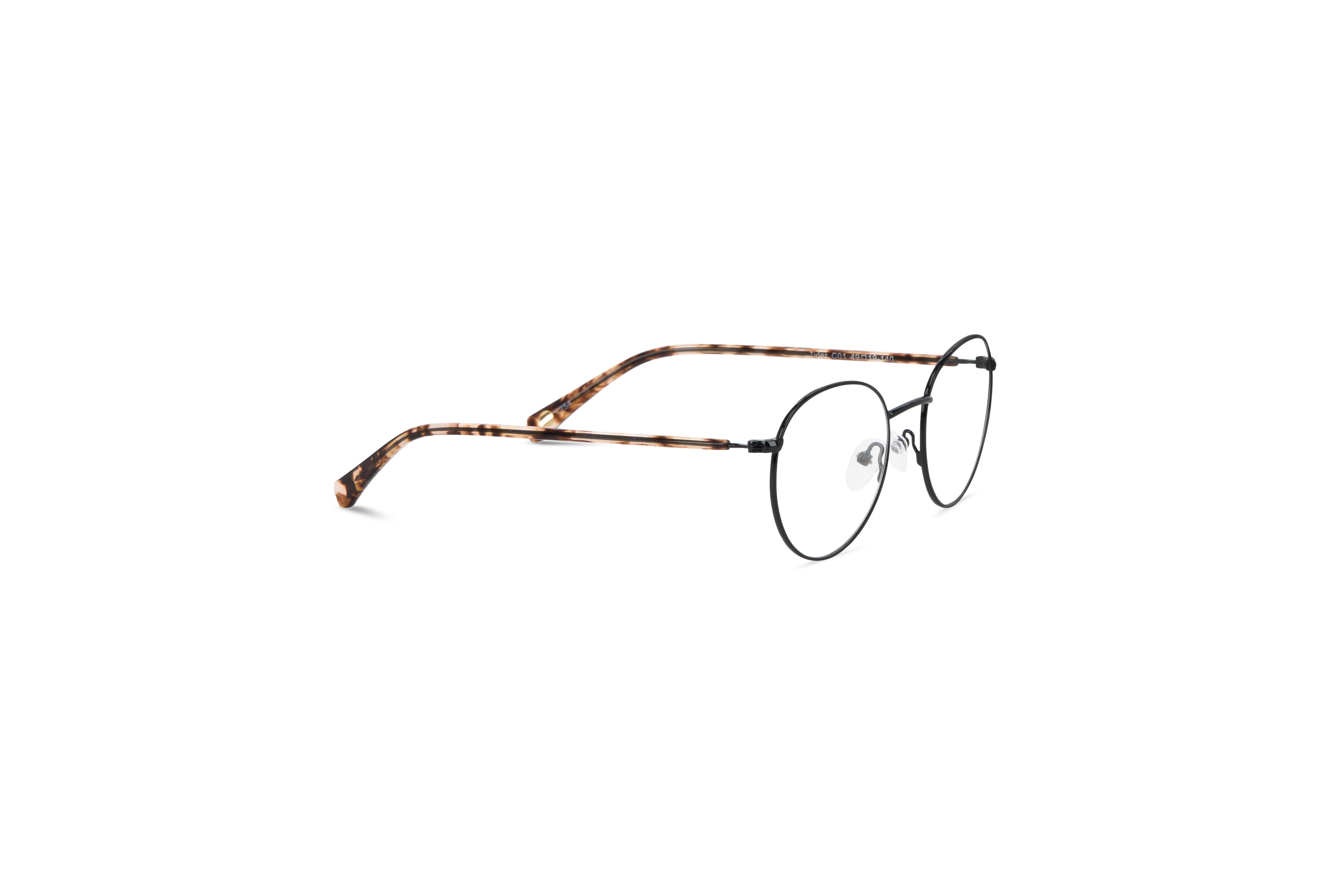 Die Brille KIND Tyler in Schwarz mit Seitenansicht.