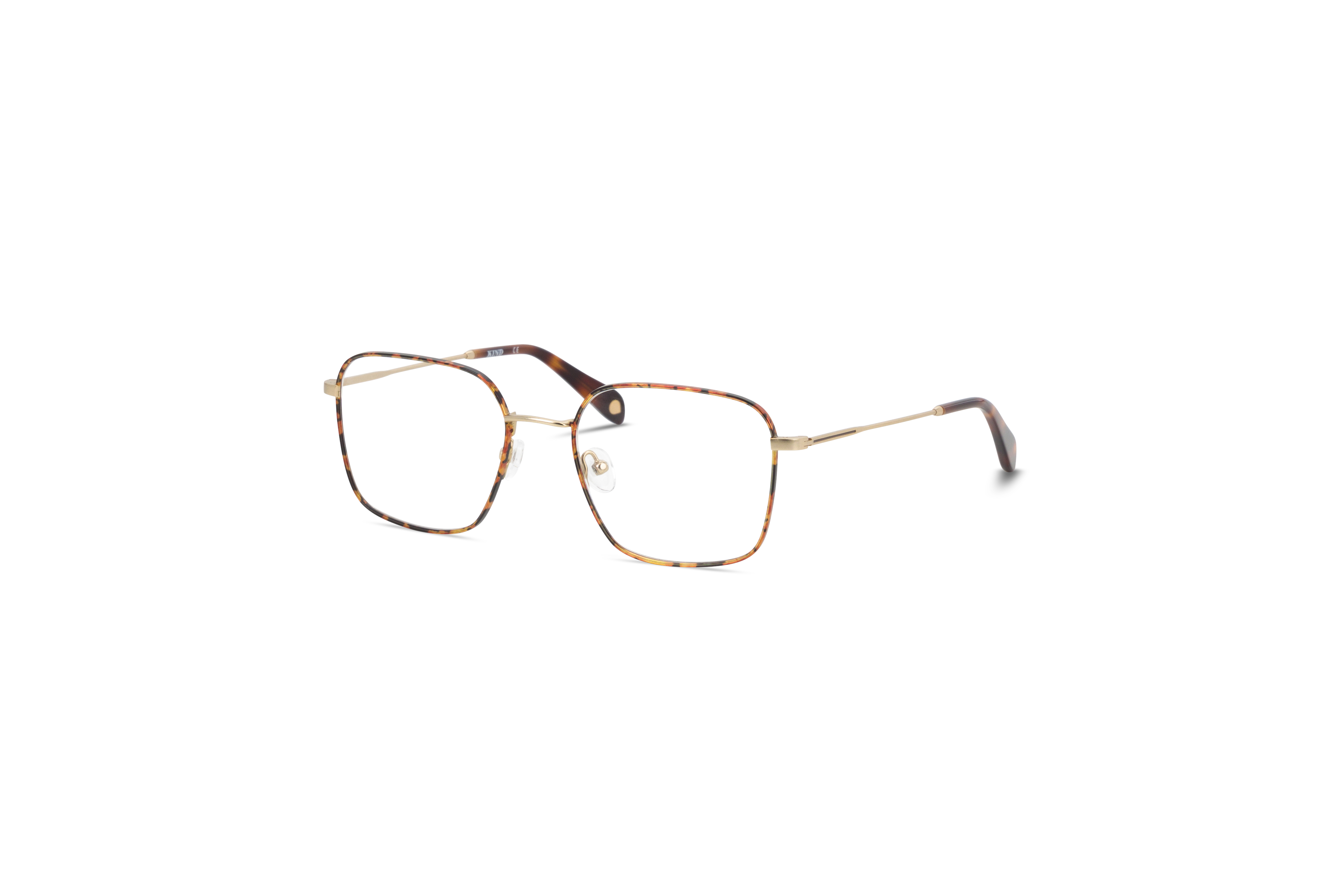 45° Ansicht der Brille KIND Jordan in Havanna auf weißem Hintergrund.