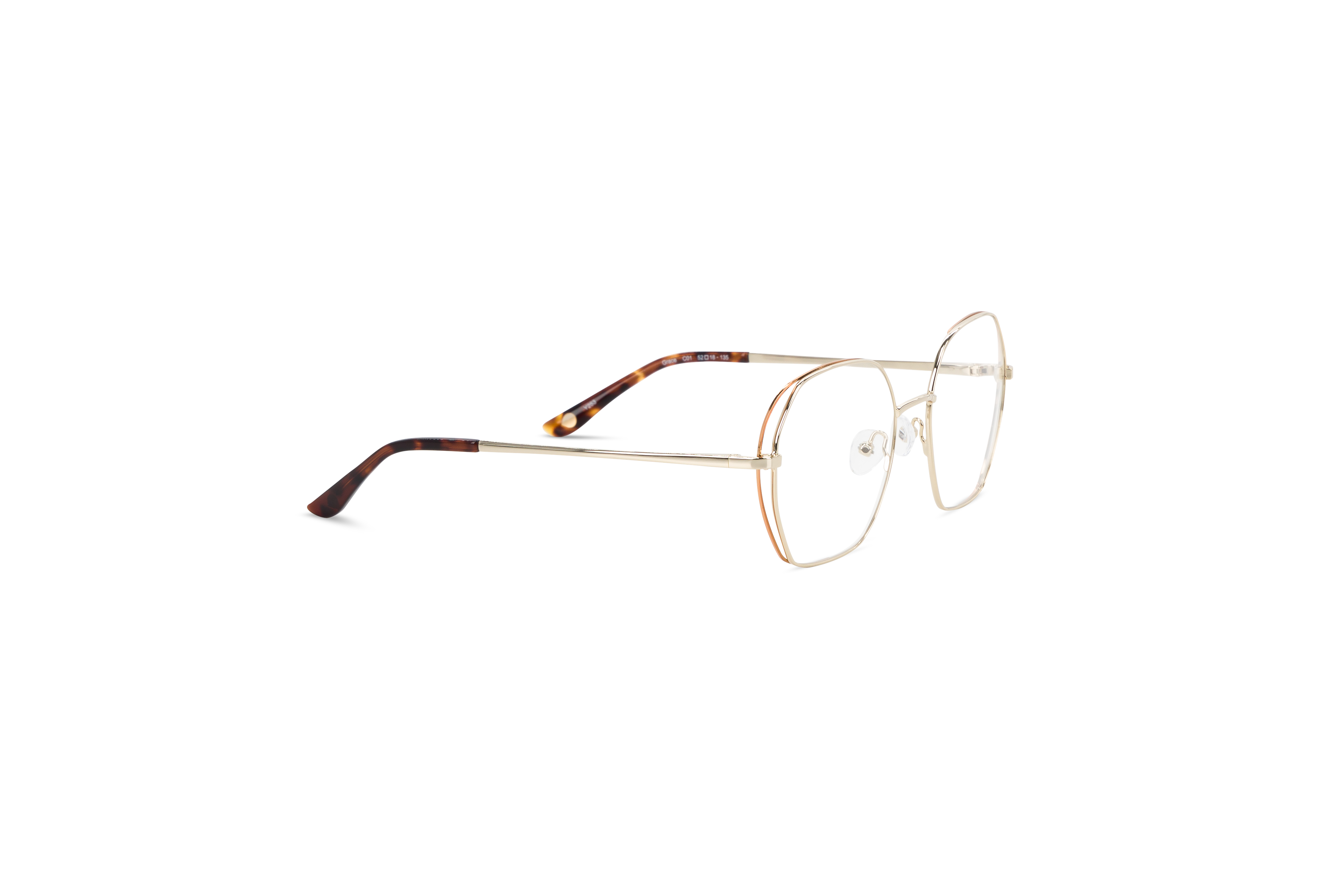 Die Brille KIND Grace in Grau mit Seitenansicht.