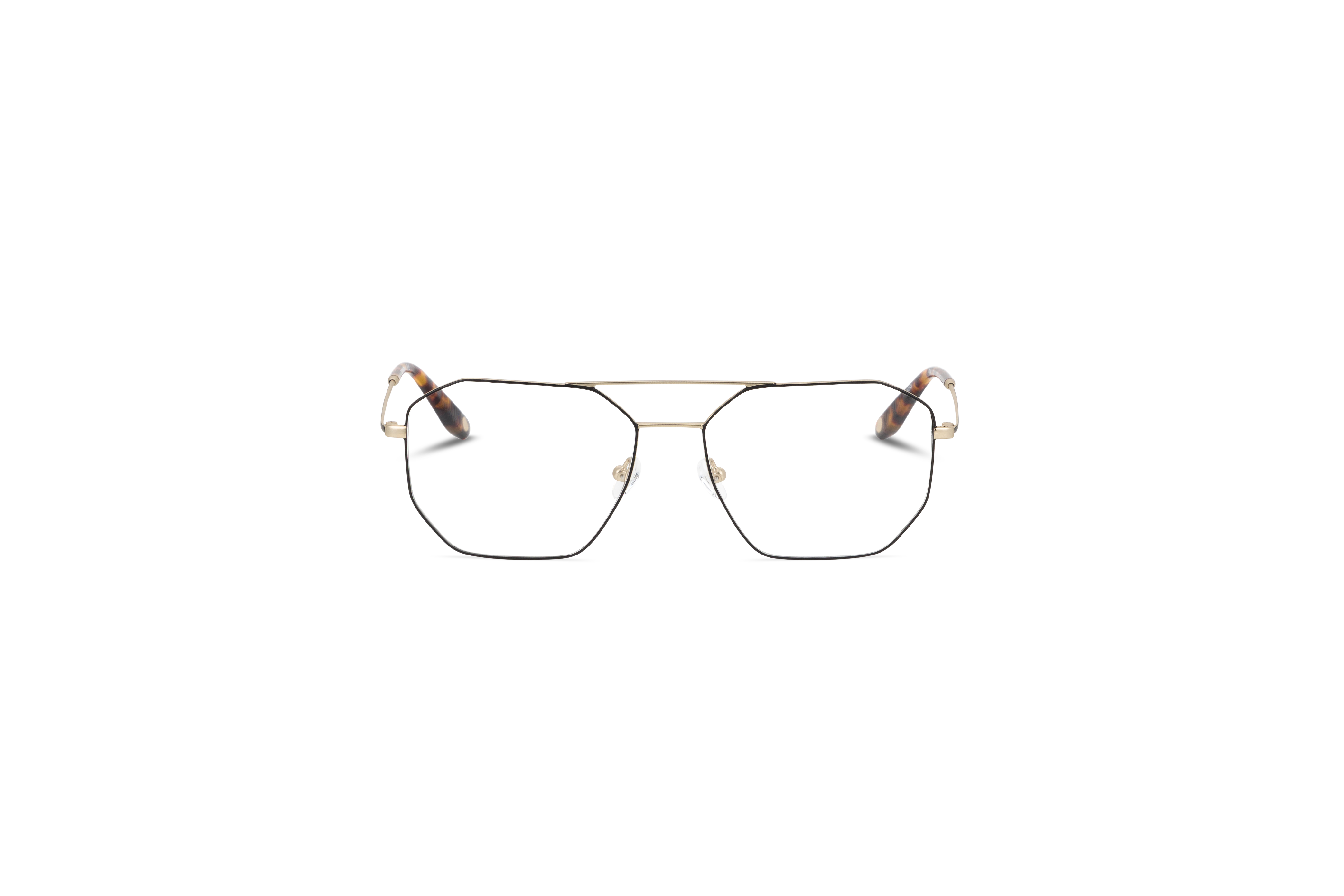 Die Brille KIND Elijah in Schwarz auf weißem Hintergrund in Frontalansicht.