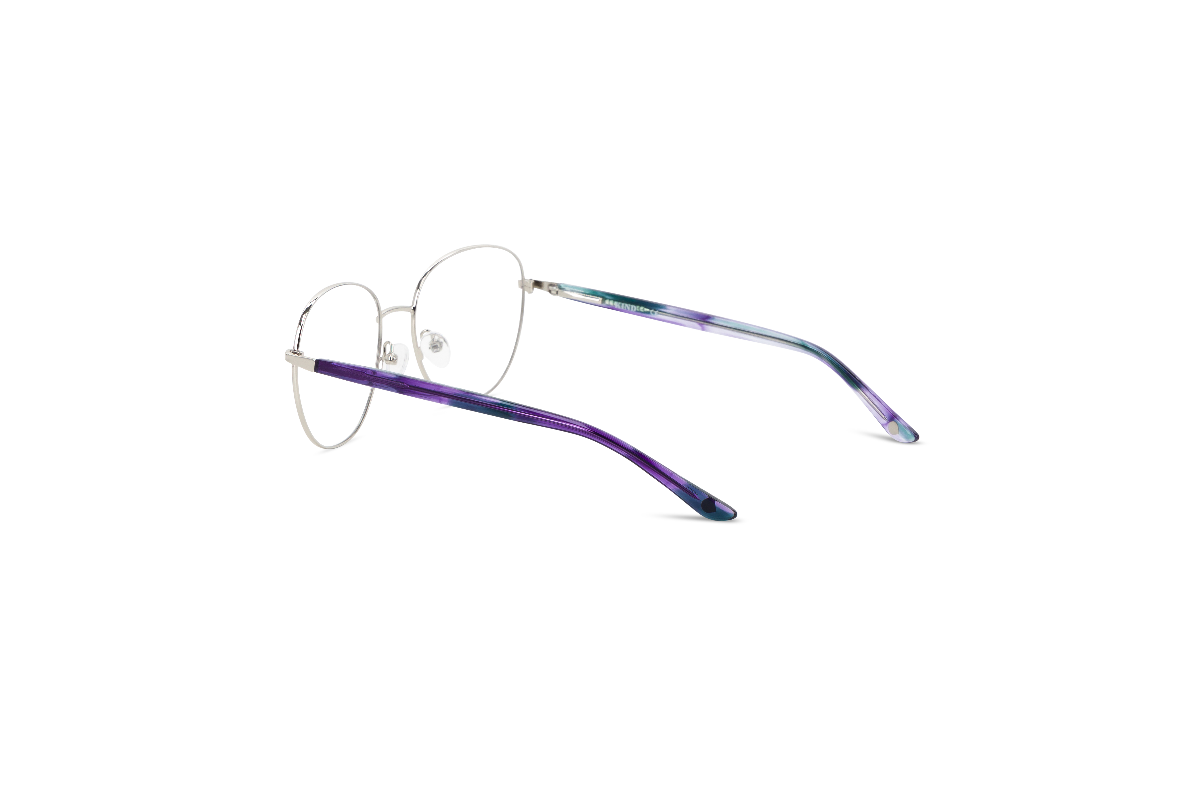 Die Brille KIND Charlotte in Violett mit Innenansicht.