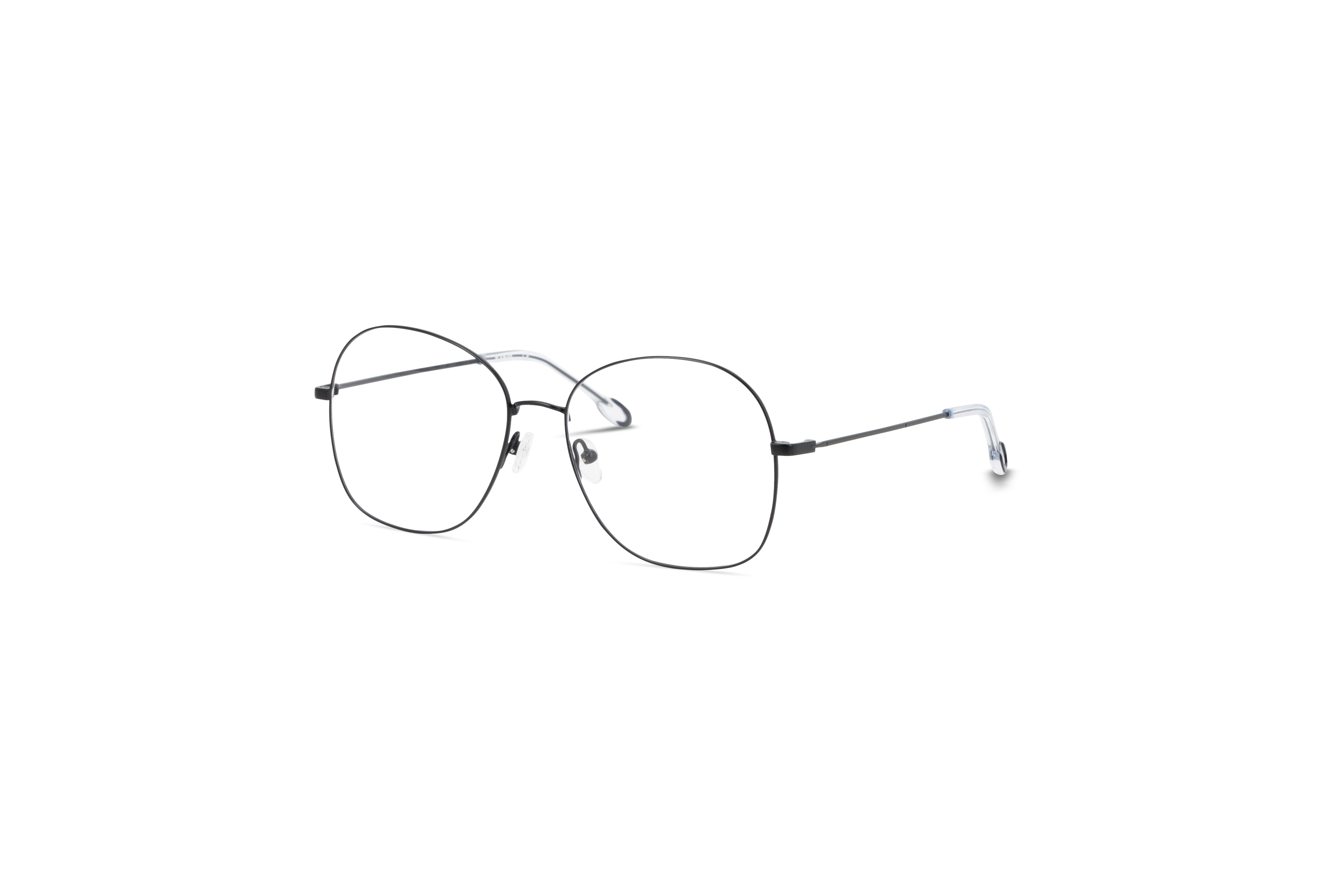 45° Ansicht der Brille KIND Anouk in Schwarz auf weißem Hintergrund.
