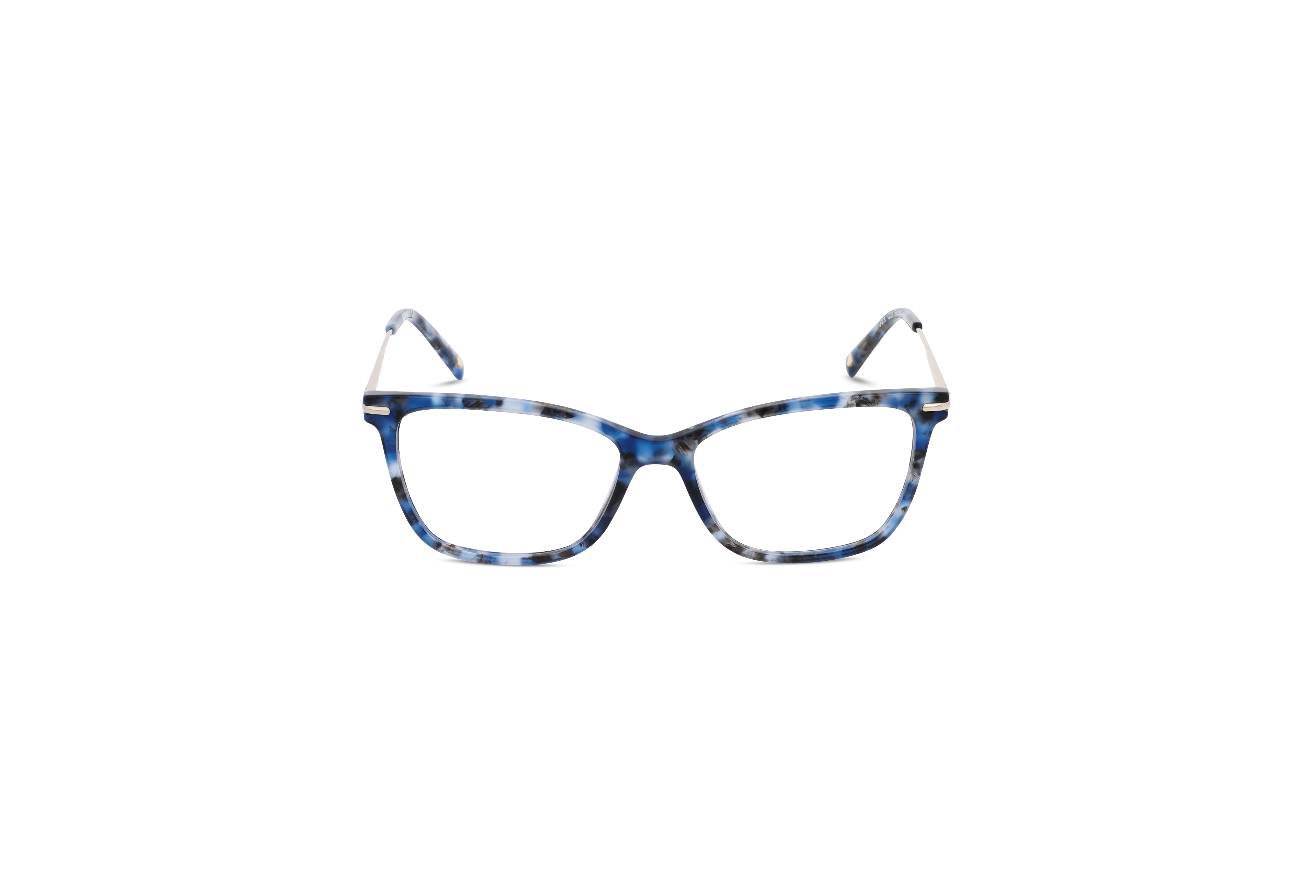 Die Brille KIND Odra in Blau auf weißem Hintergrund in Frontalansicht.