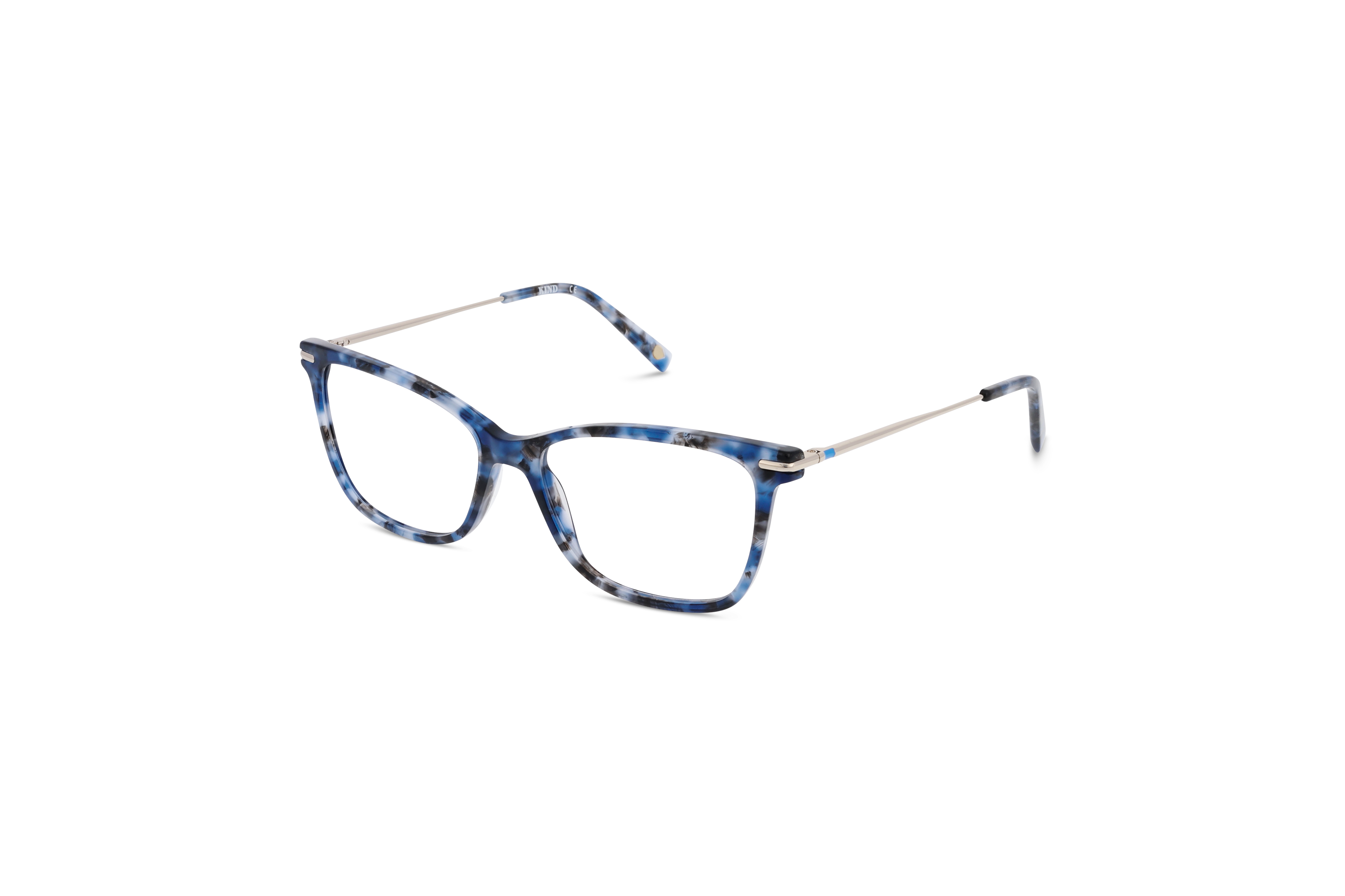 45° Ansicht der Brille KIND Odra in Blau auf weißem Hintergrund.