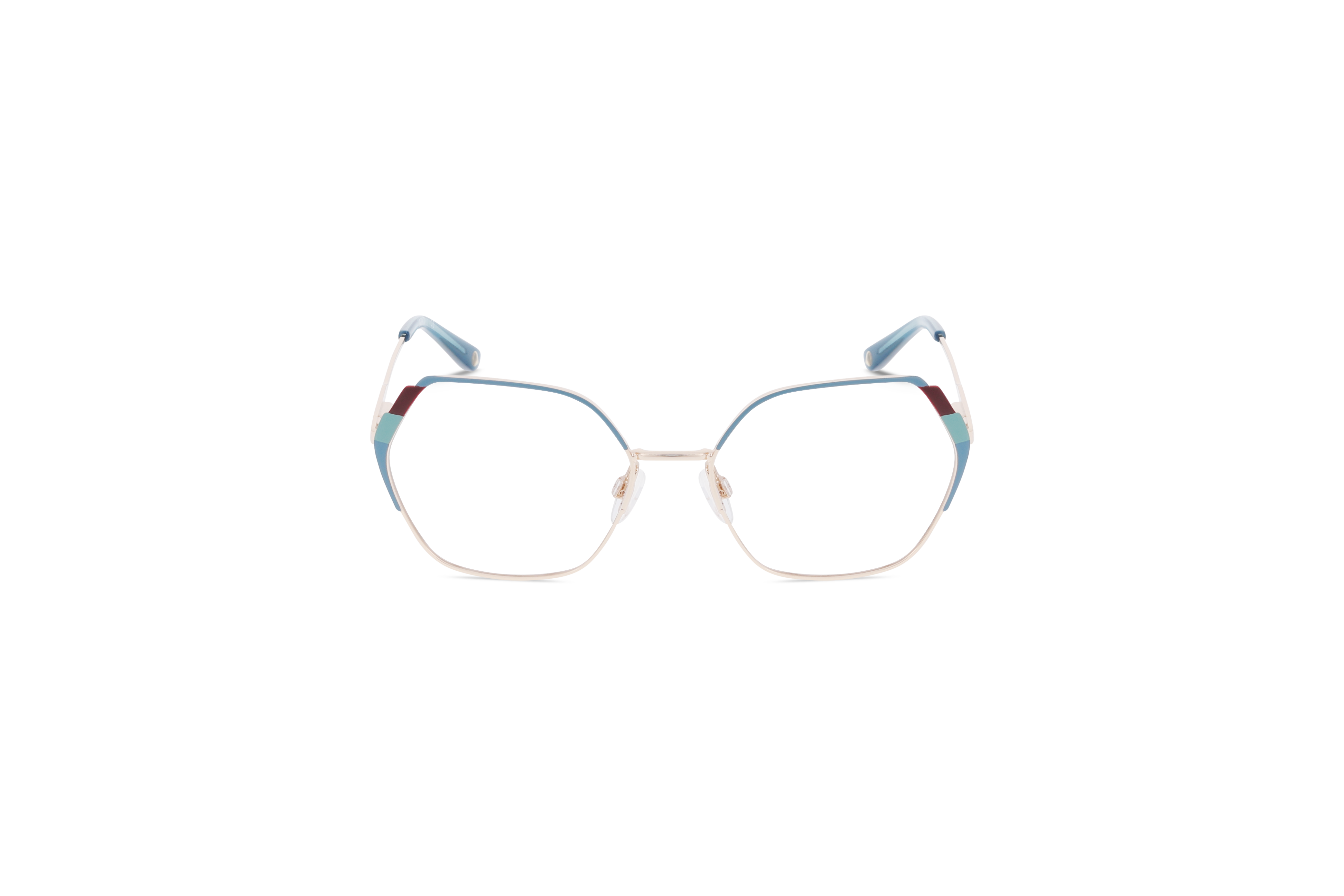 Die Brille KIND Loire in Mehrfarbig auf weißem Hintergrund in Frontalansicht.