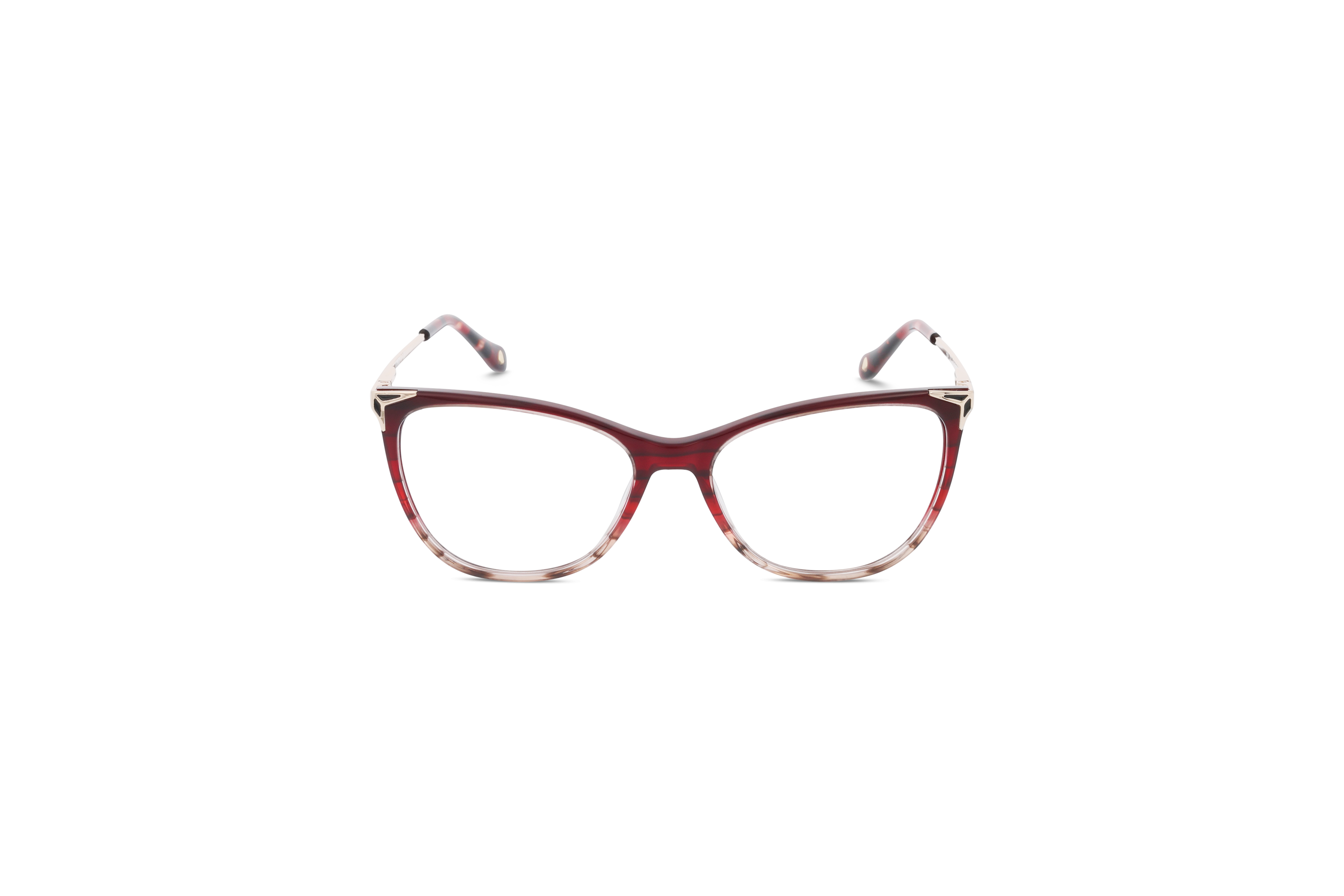 Die Brille KIND Elbe in Rot auf weißem Hintergrund in Frontalansicht.