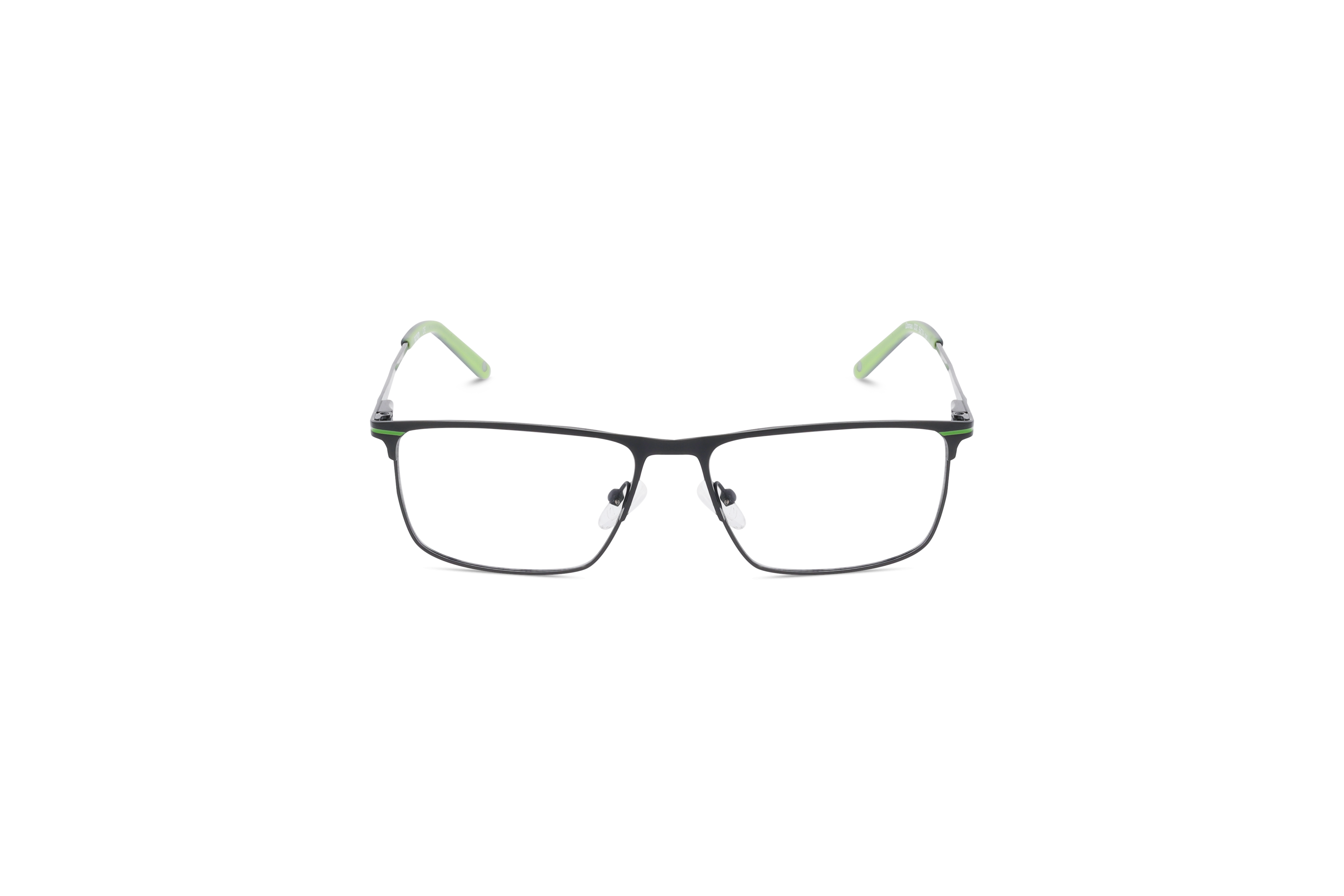 Die Brille KIND Donau in Schwarz auf weißem Hintergrund in Frontalansicht.