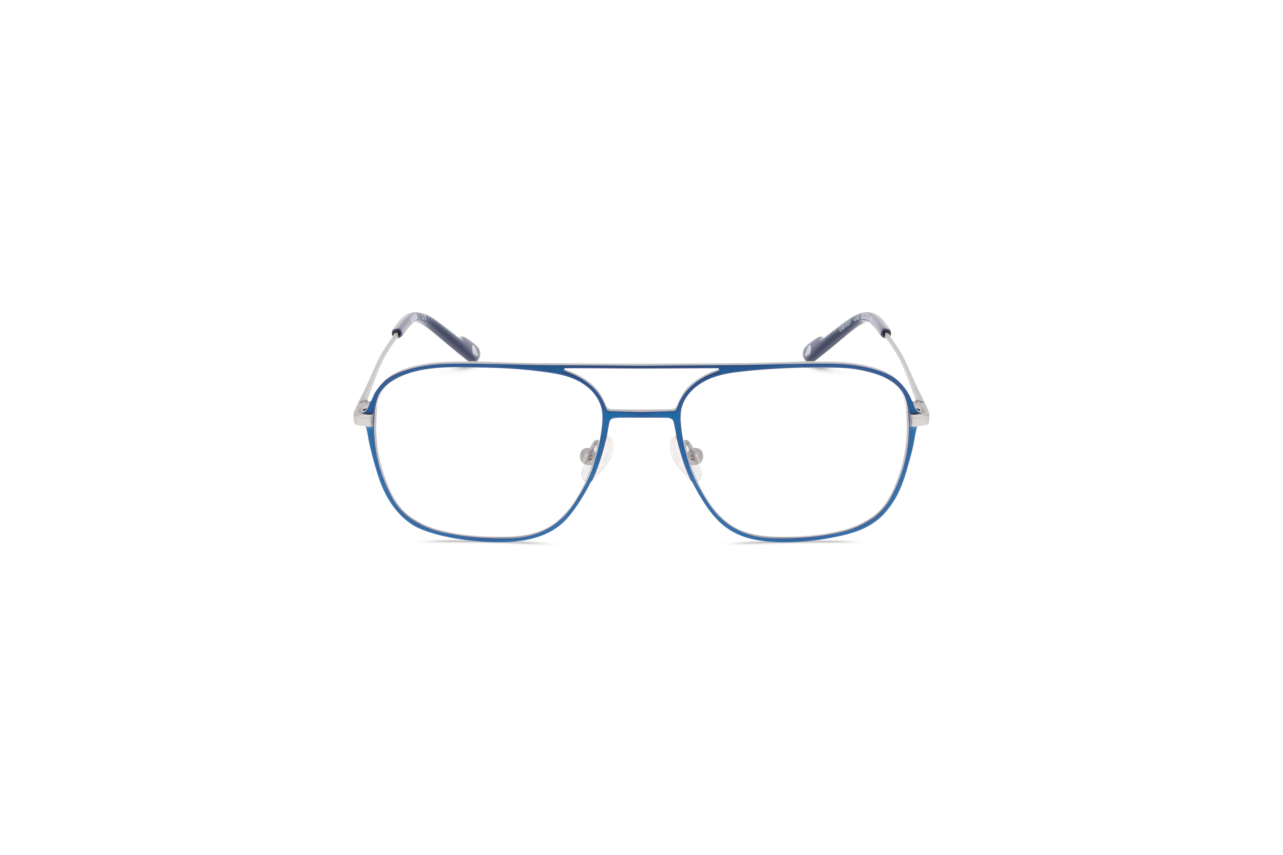 Die Brille KIND Gardon in Blau auf weißem Hintergrund in Frontalansicht.