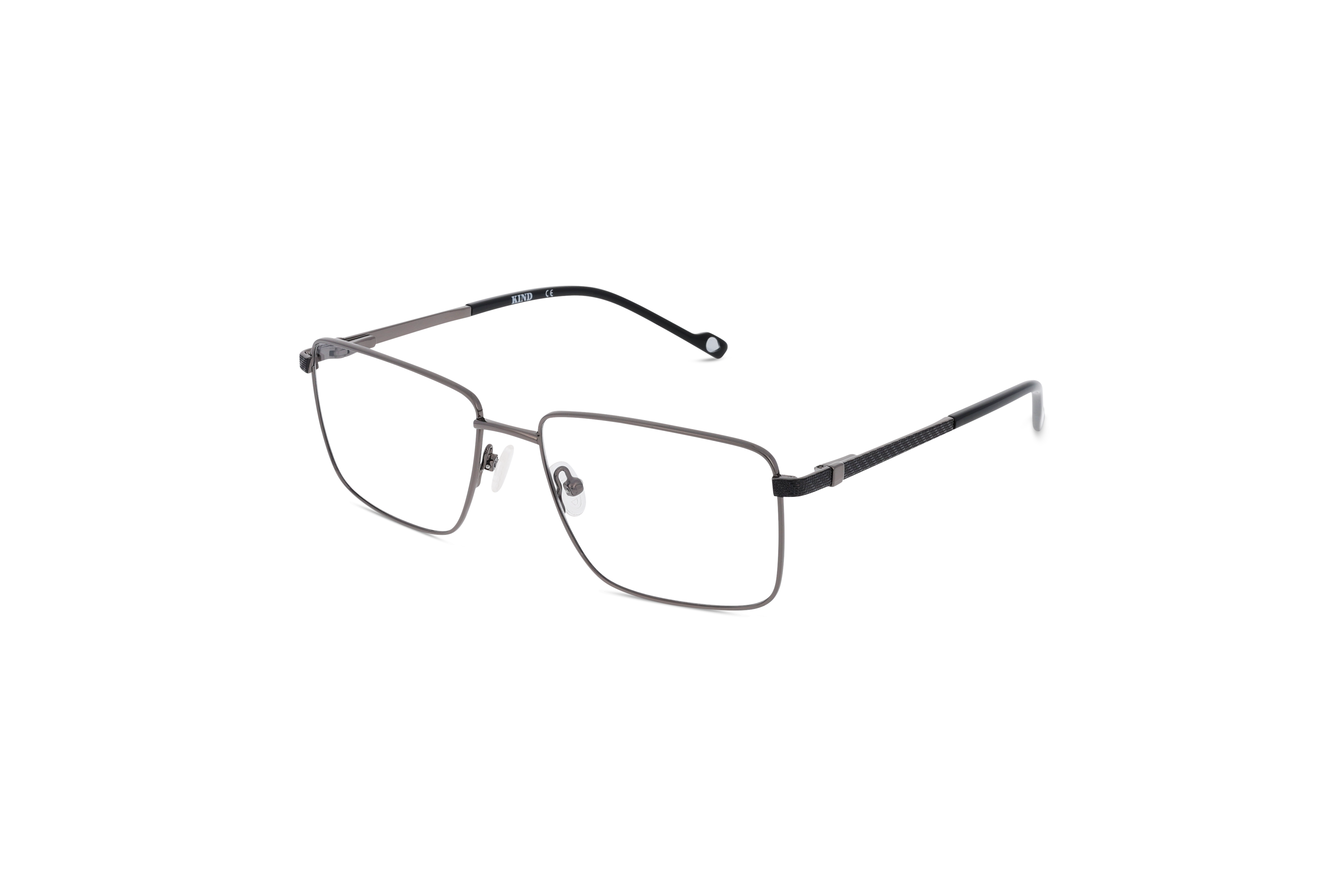 45° Ansicht der Brille KIND Saane in Gold auf weißem Hintergrund.