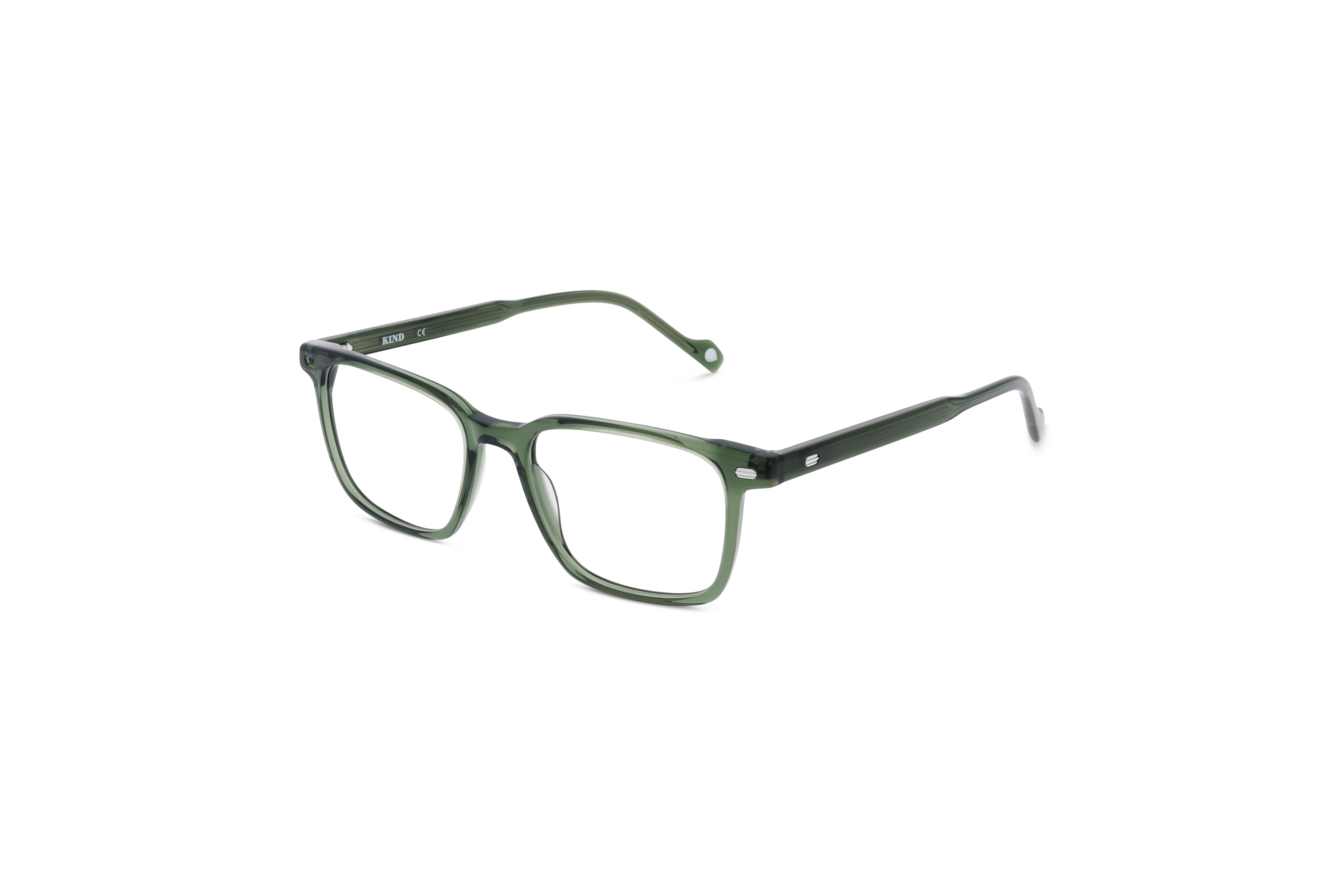 45° Ansicht der Brille KIND Tagus in Grün auf weißem Hintergrund.