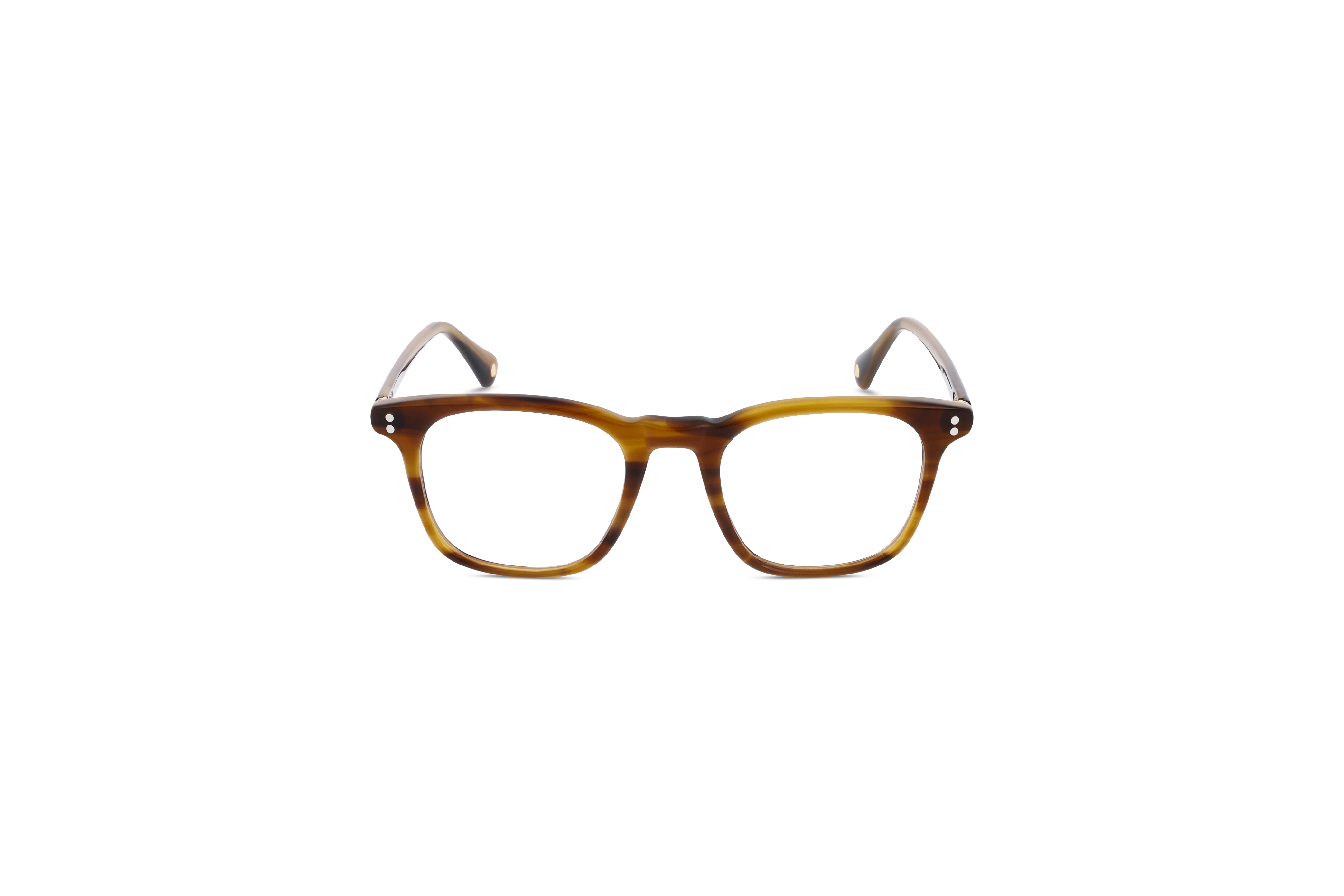 Die Brille KIND Trent in Havanna auf weißem Hintergrund in Frontalansicht.