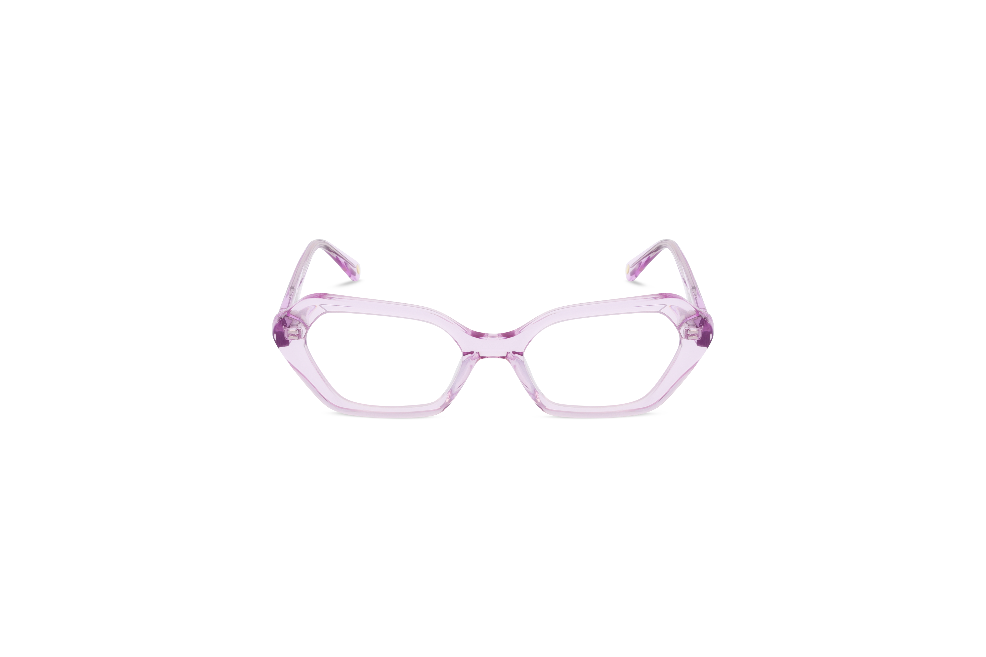 Die Brille KIND Amstel in Violett auf weißem Hintergrund in Frontalansicht.