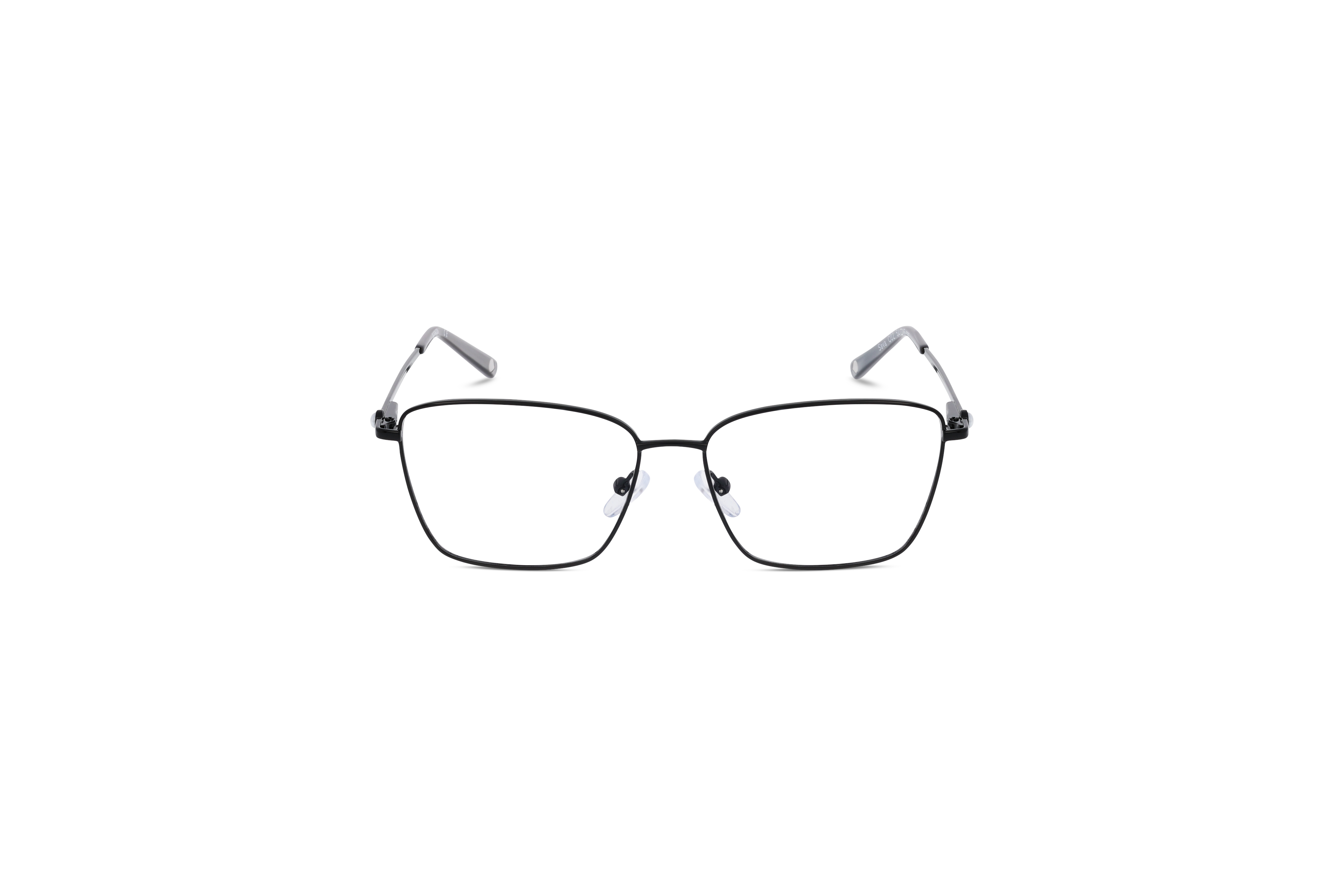 Die Brille KIND Sava in Schwarz auf weißem Hintergrund in Frontalansicht.