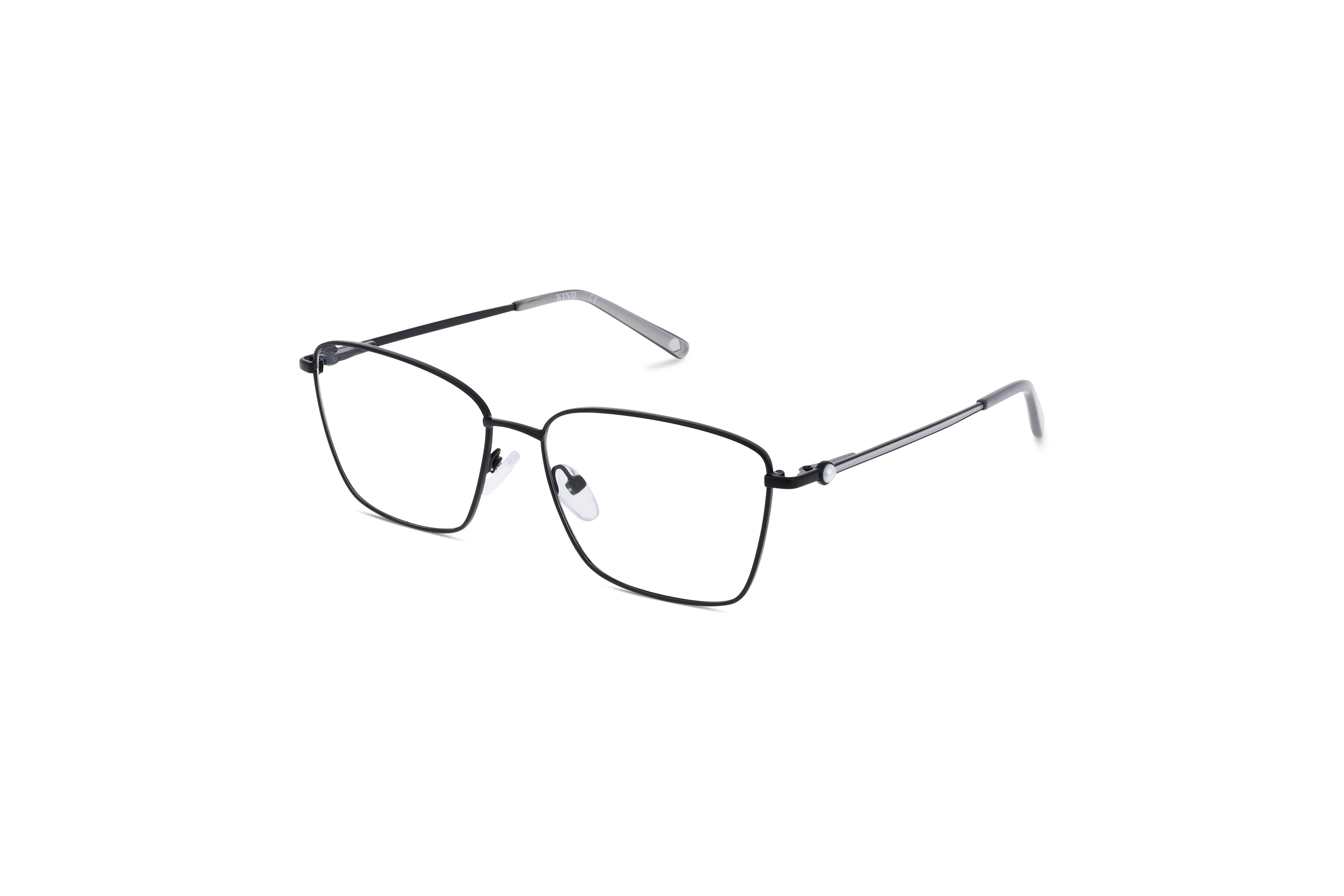 45° Ansicht der Brille KIND Sava in Schwarz auf weißem Hintergrund.