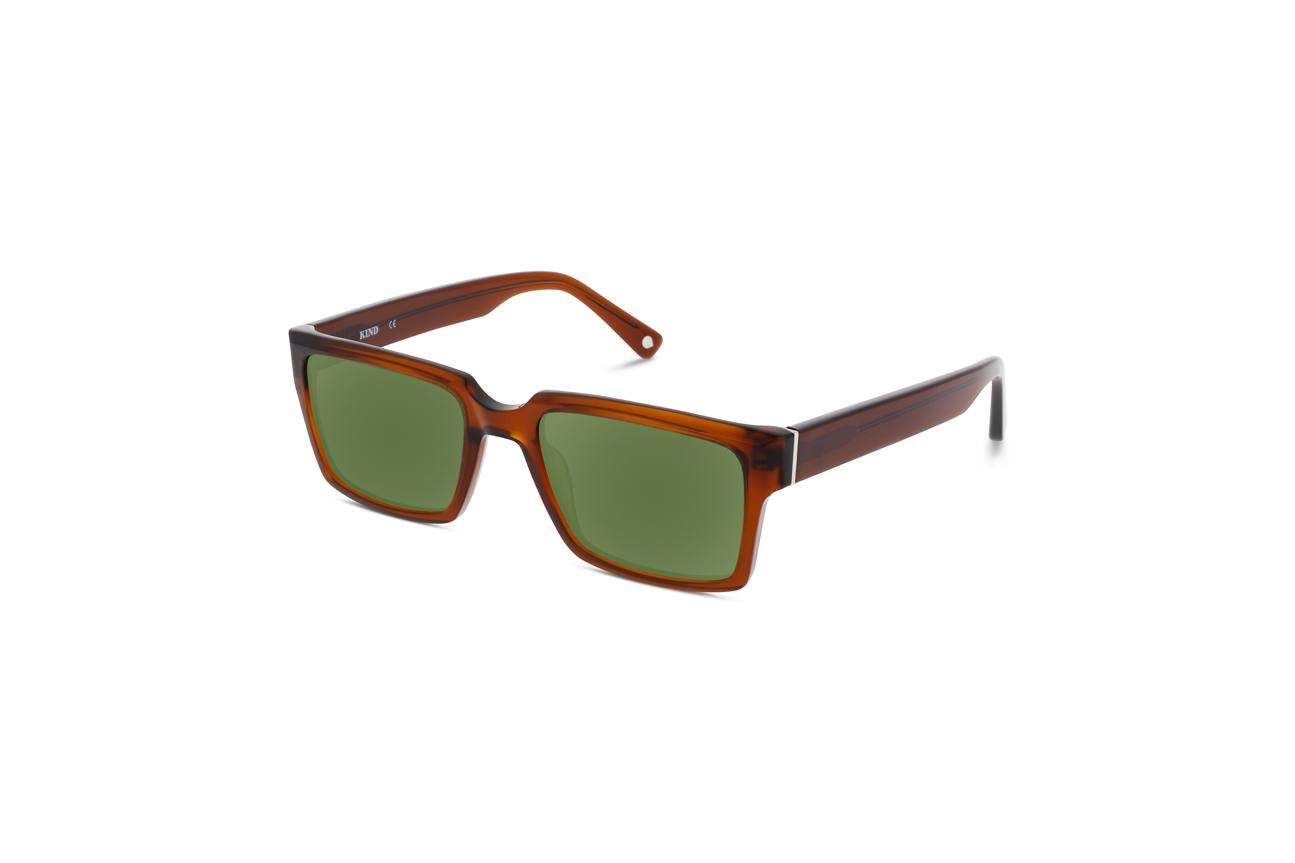 45° Ansicht der Sonnenbrille KIND 1044 in Braun auf weißem Hintergrund.