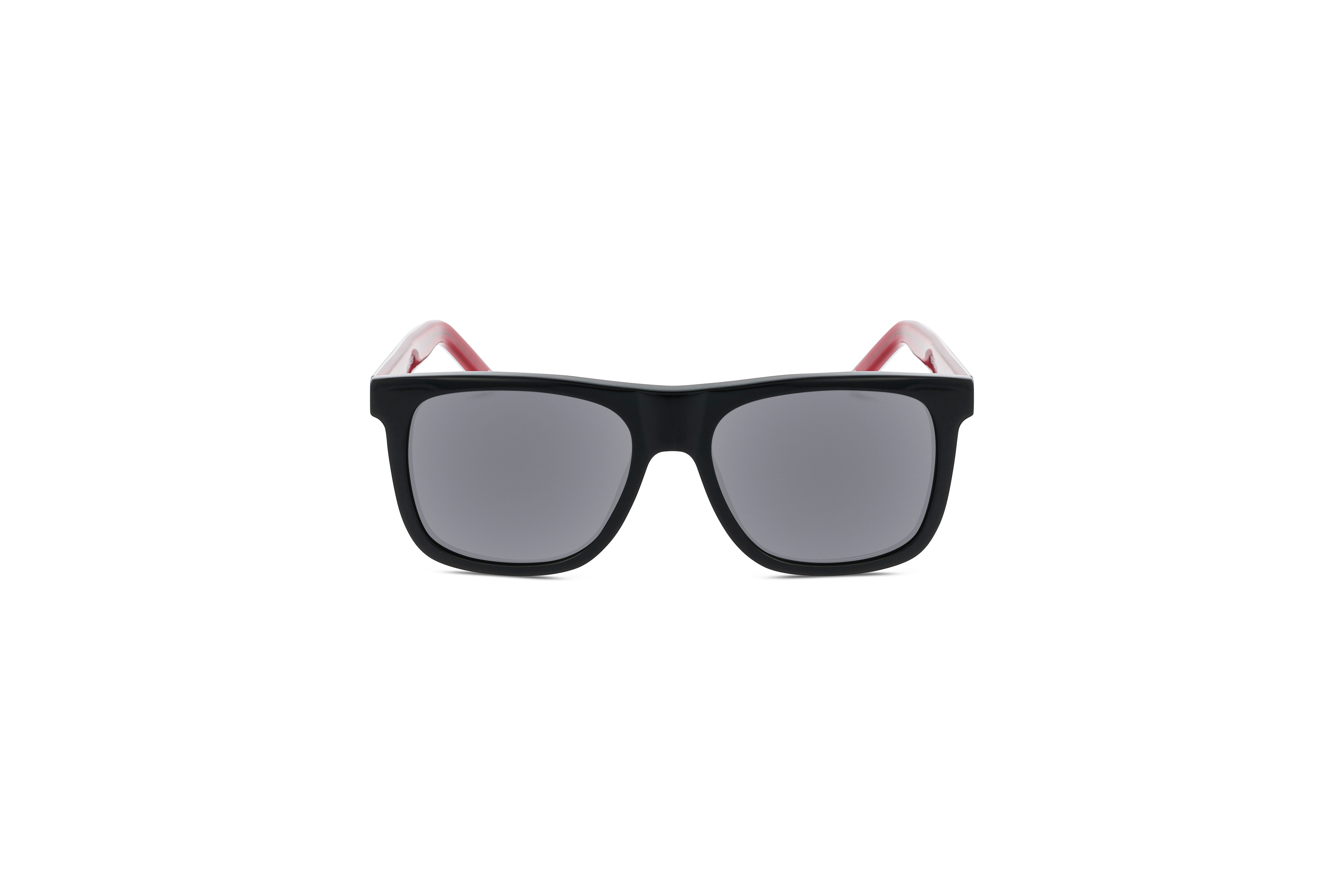 Die Sonnenbrille KIND 1051 in Schwarz auf weißem Hintergrund in Frontalansicht.