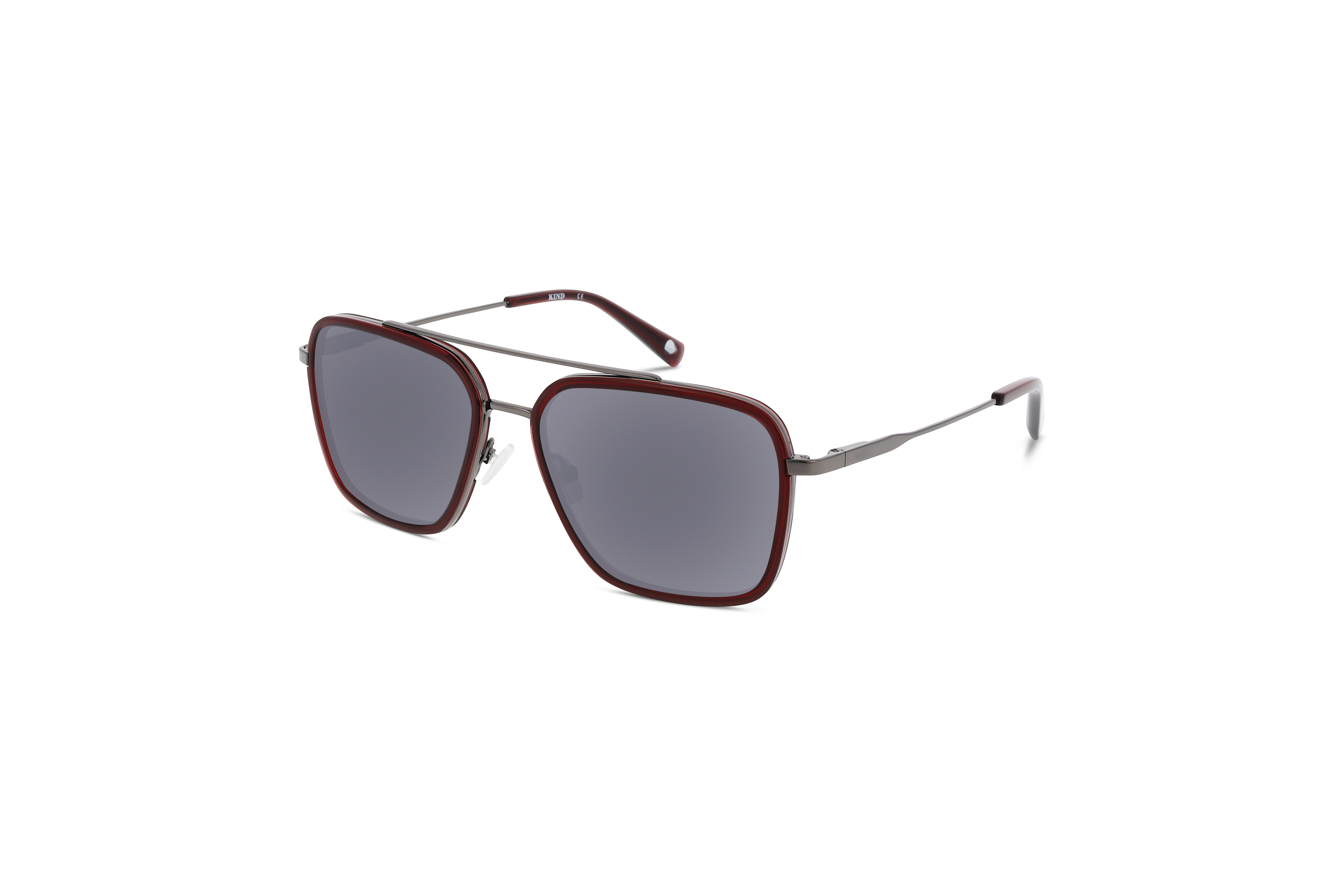 45° Ansicht der Sonnenbrille KIND 1053 in Rot auf weißem Hintergrund.