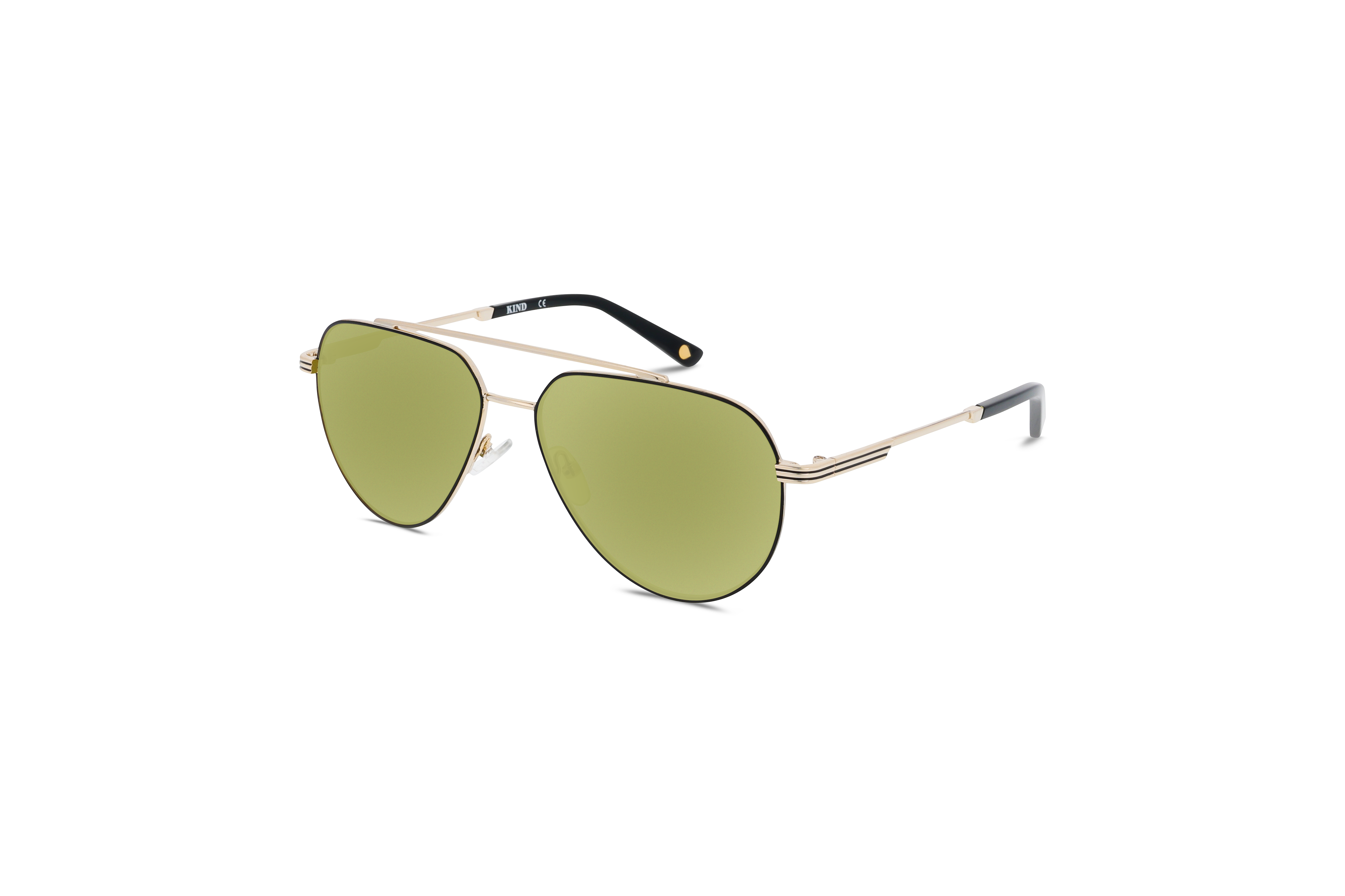 45° Ansicht der Sonnenbrille KIND 1056 in Schwarz auf weißem Hintergrund.