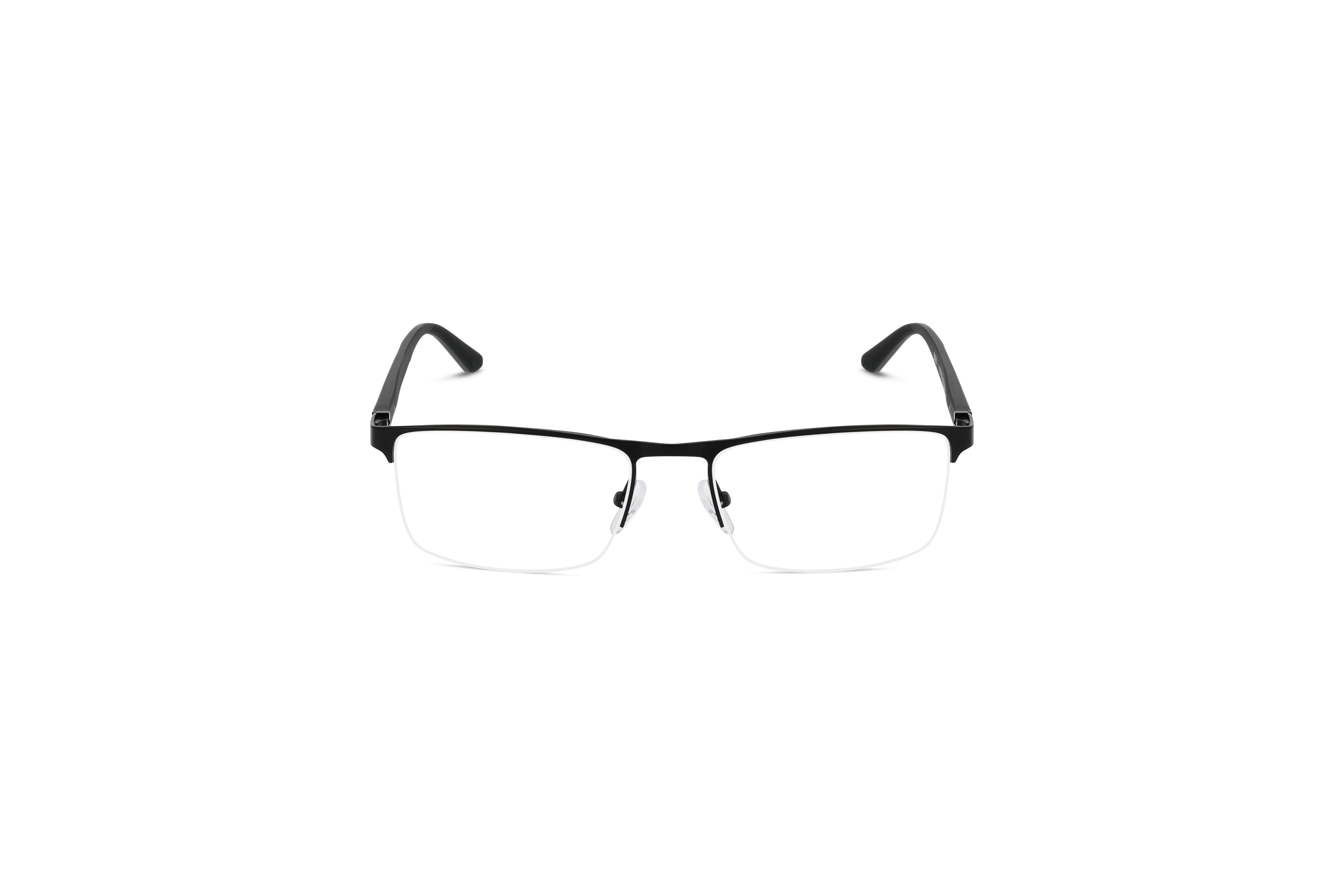 Die Brille KIND K1062 E25 in Schwarz auf weißem Hintergrund in Frontalansicht.