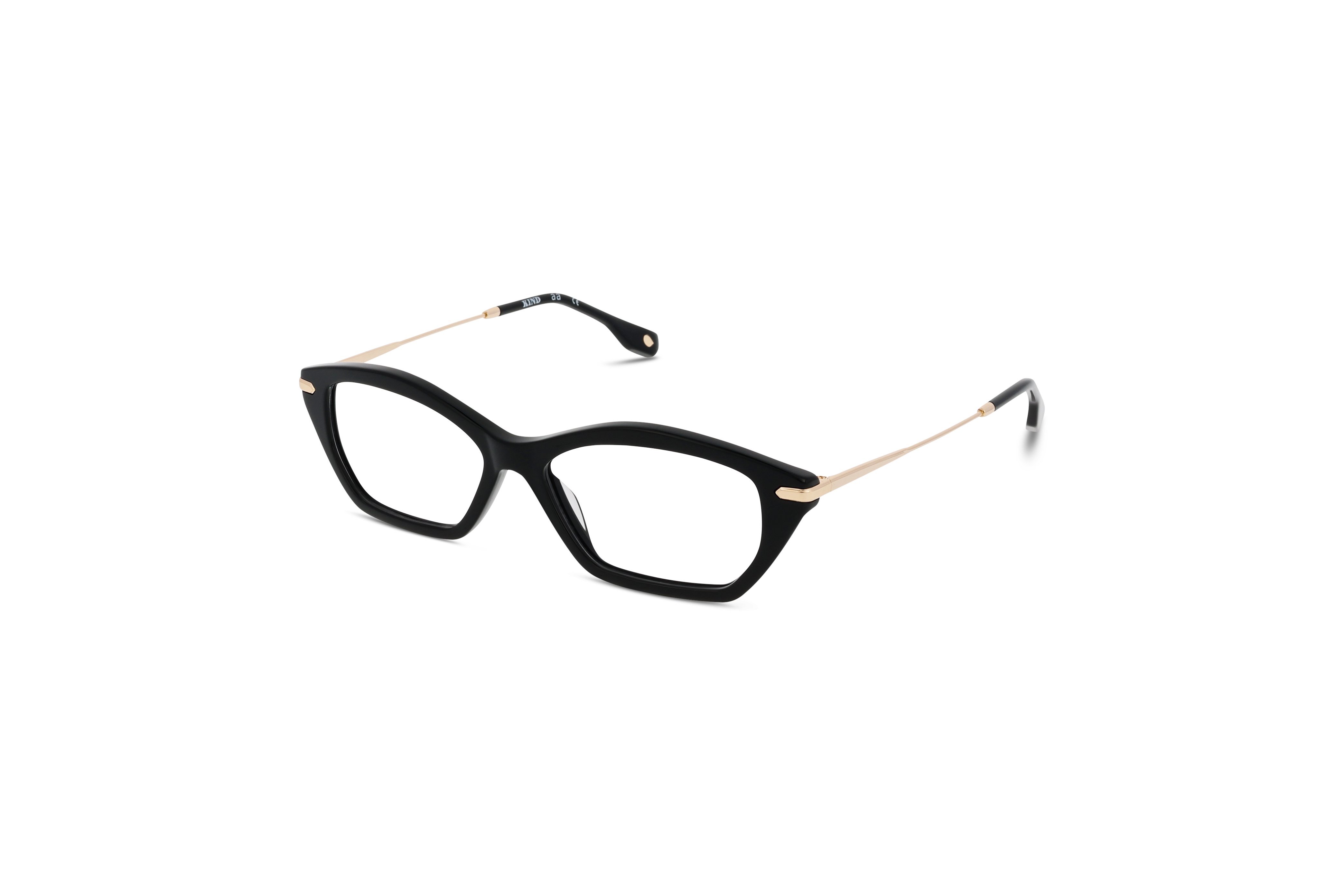 45° Ansicht der Brille KIND K1072 E25 in Schwarz auf weißem Hintergrund.