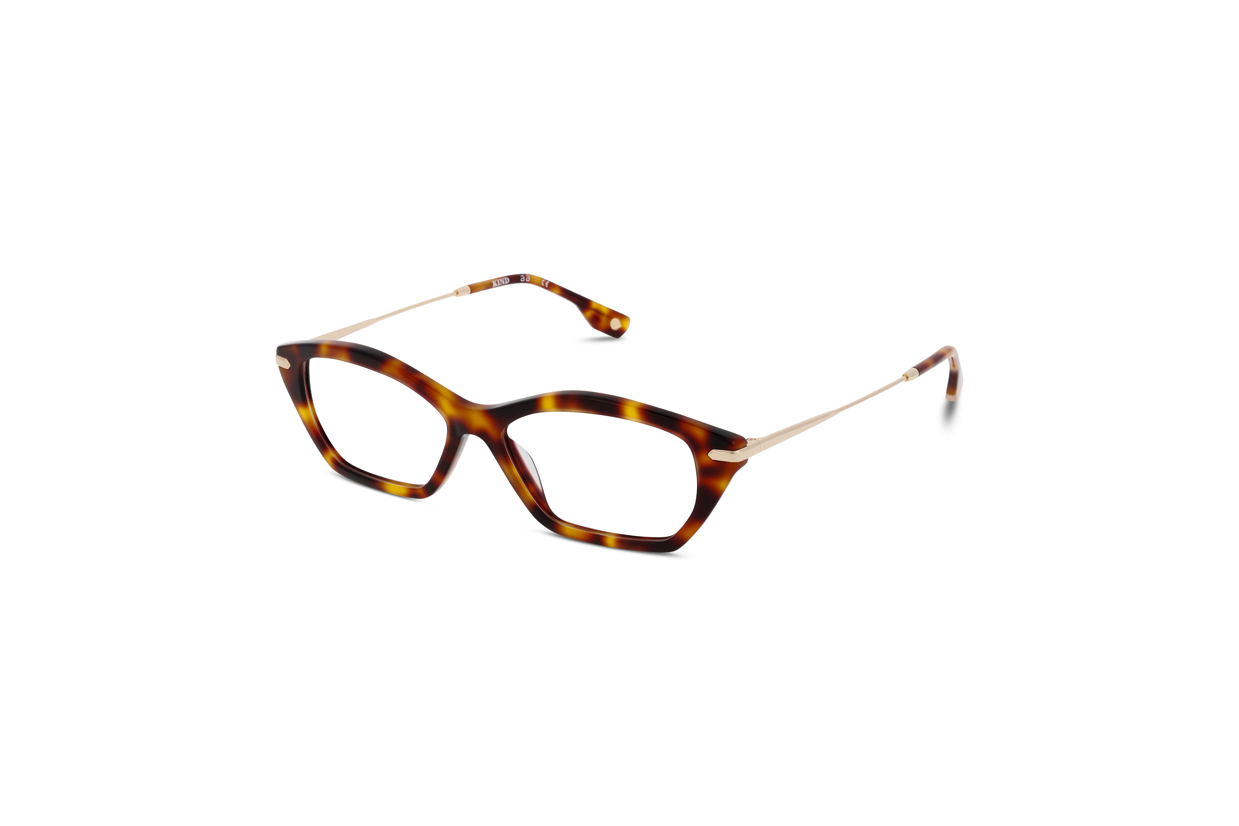 45° Ansicht der Brille KIND K1072 E25 in Havanna auf weißem Hintergrund.