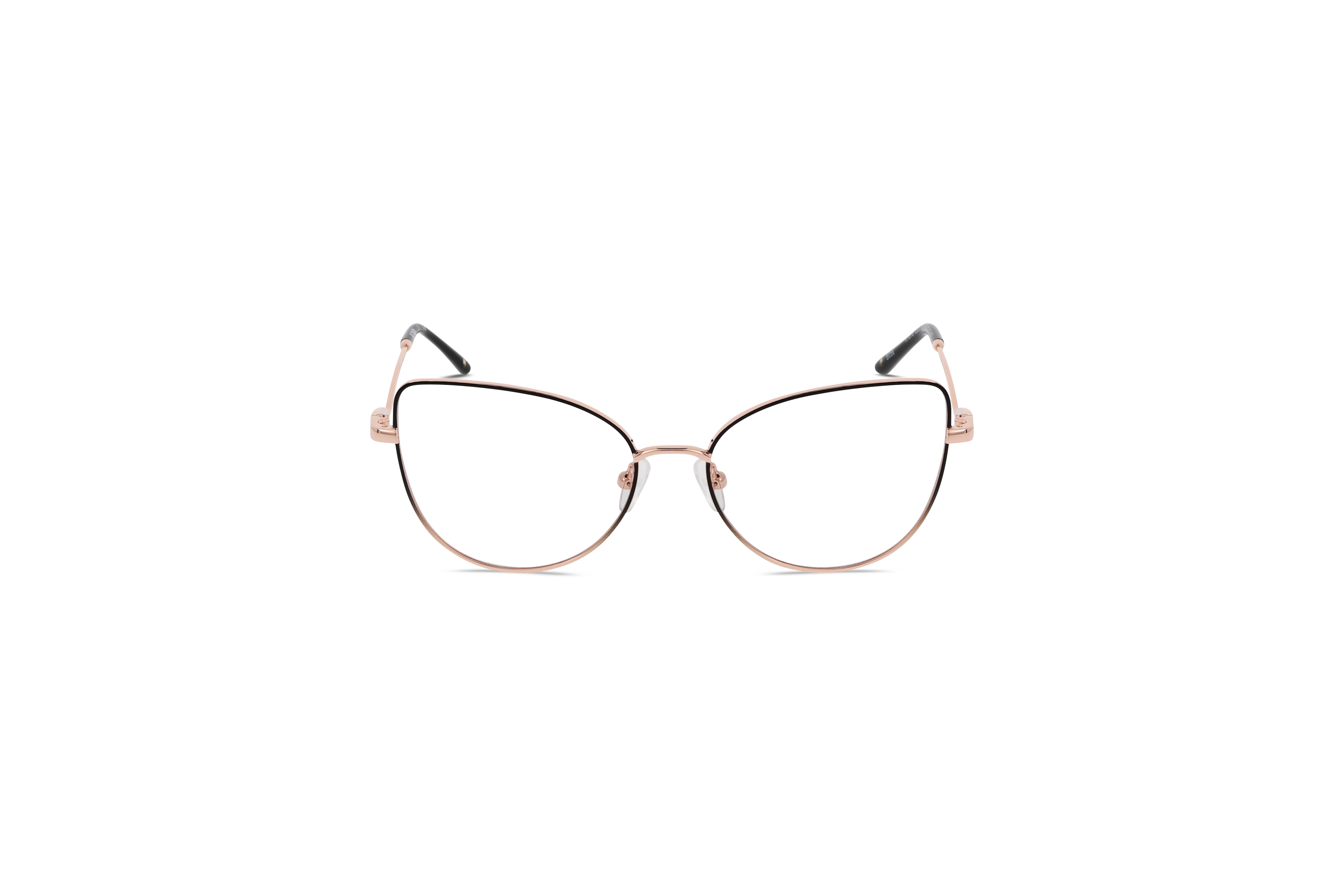 Die Brille KIND K1078 E25 in Schwarz auf weißem Hintergrund in Frontalansicht.